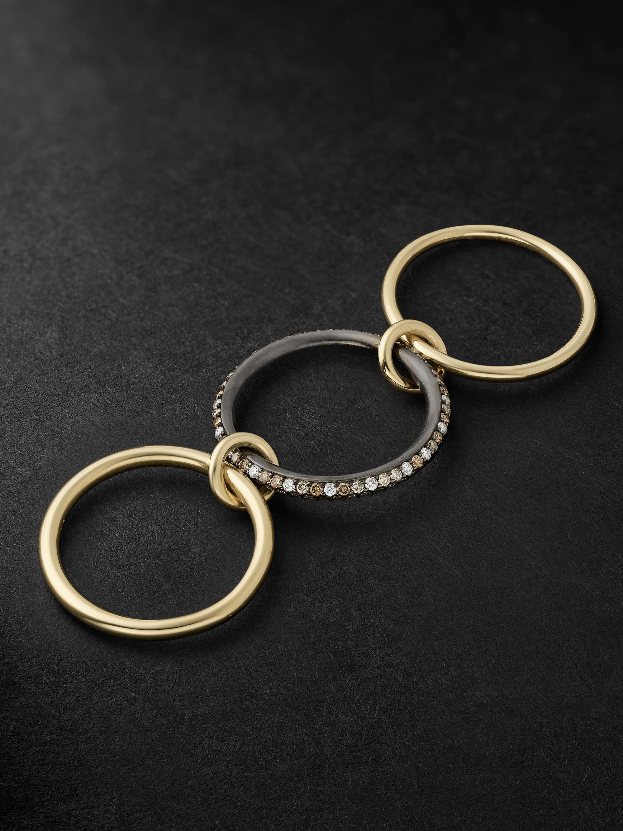 SPINELLI KILCOLLIN Capricorn Yellow and Blackened Gold Diamond Ring