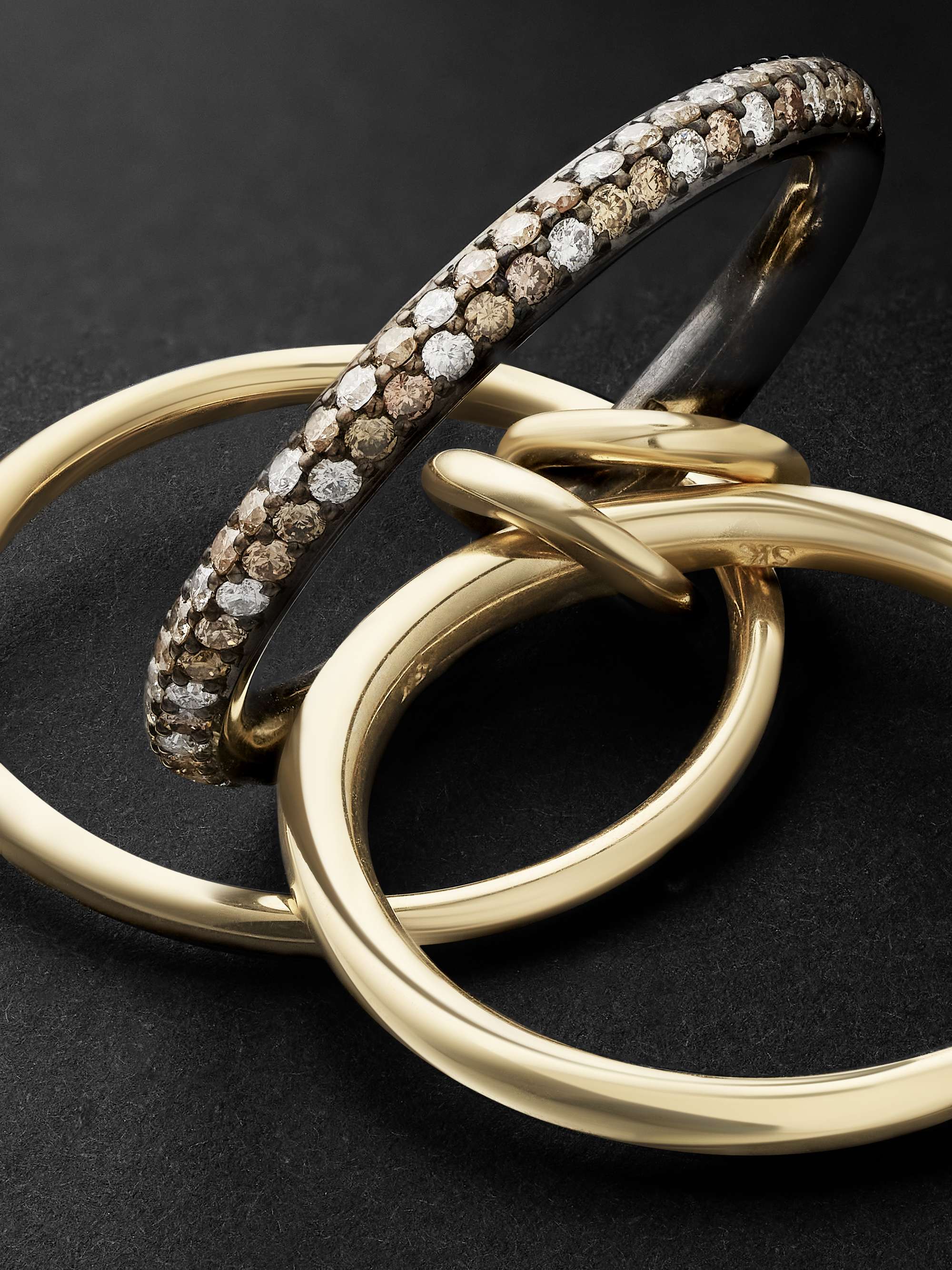 SPINELLI KILCOLLIN Capricorn Yellow and Blackened Gold Diamond Ring