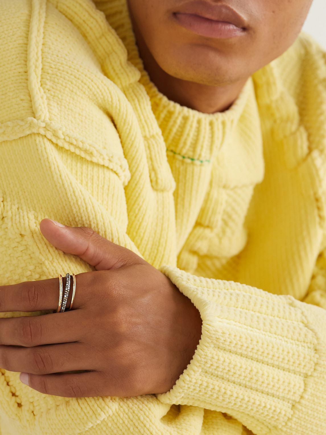 Shop Spinelli Kilcollin Capricorn Yellow And Blackened Gold Diamond Ring