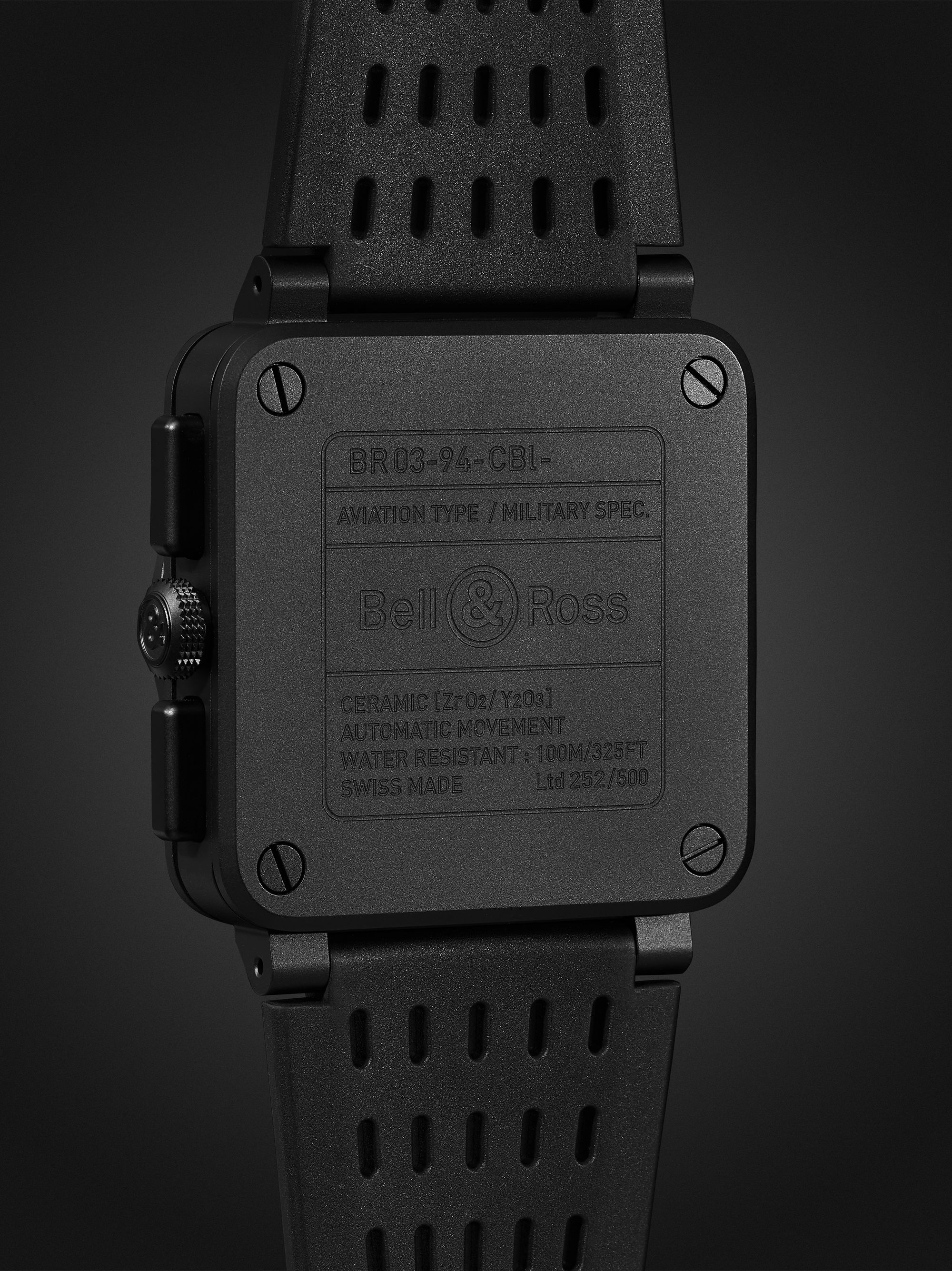 BELL & ROSS BR 03-94 Multimeter Limited Edition Automatic 42mm Ceramic and Rubber Watch, Ref. No. BR0394-SW-CE/SRB