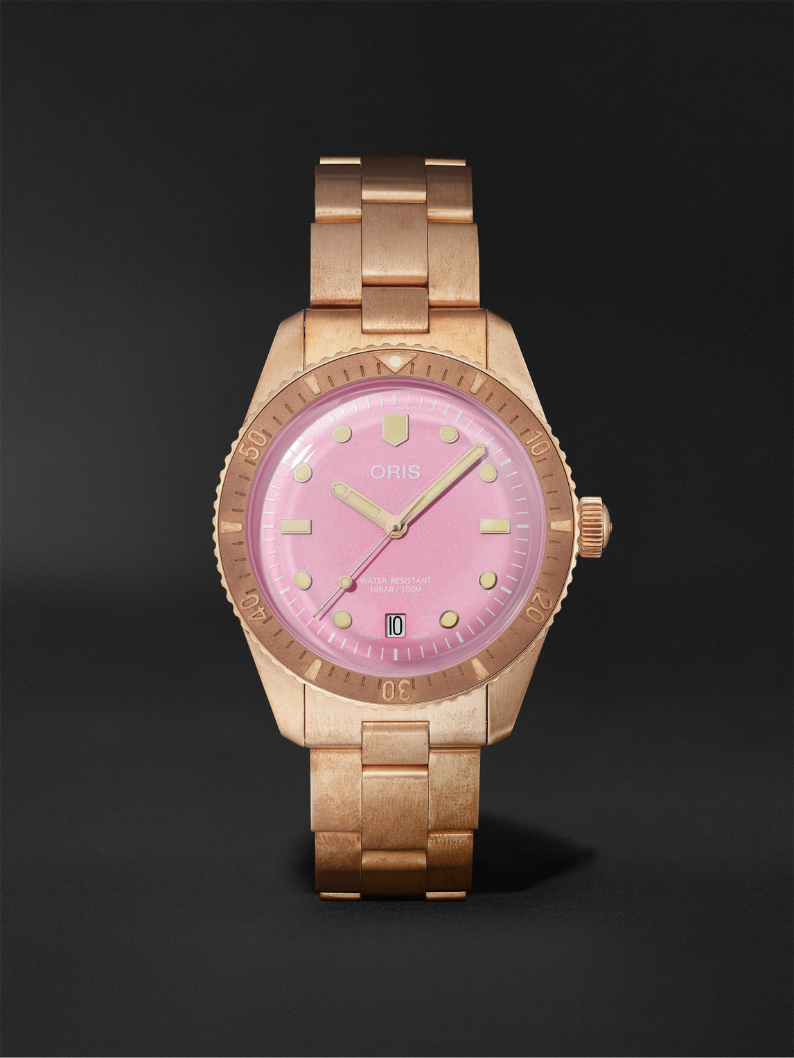 Oris Divers Sixty-five Watch In Bronze / Pink