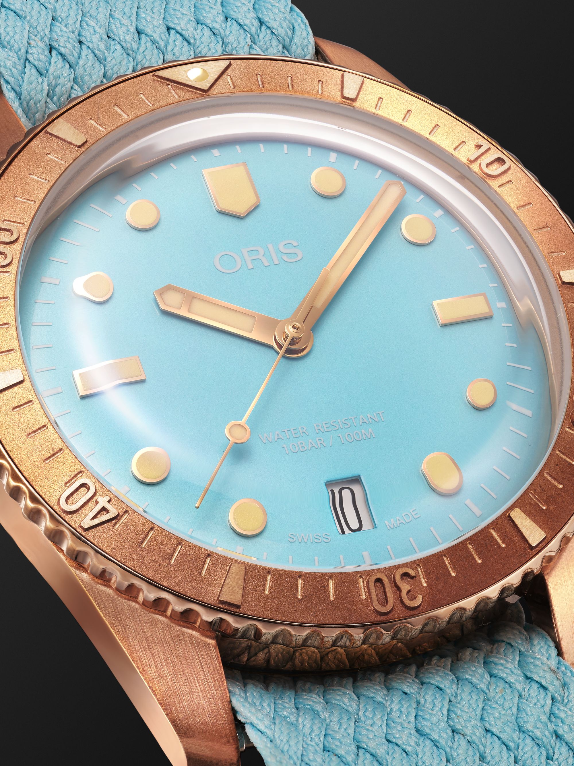 ORIS Divers Sixty-Five Automatic 38mm Bronze and Recycled-Perlon Watch, Ref. No. 01 733 7771 3155-07 3 19 02BR