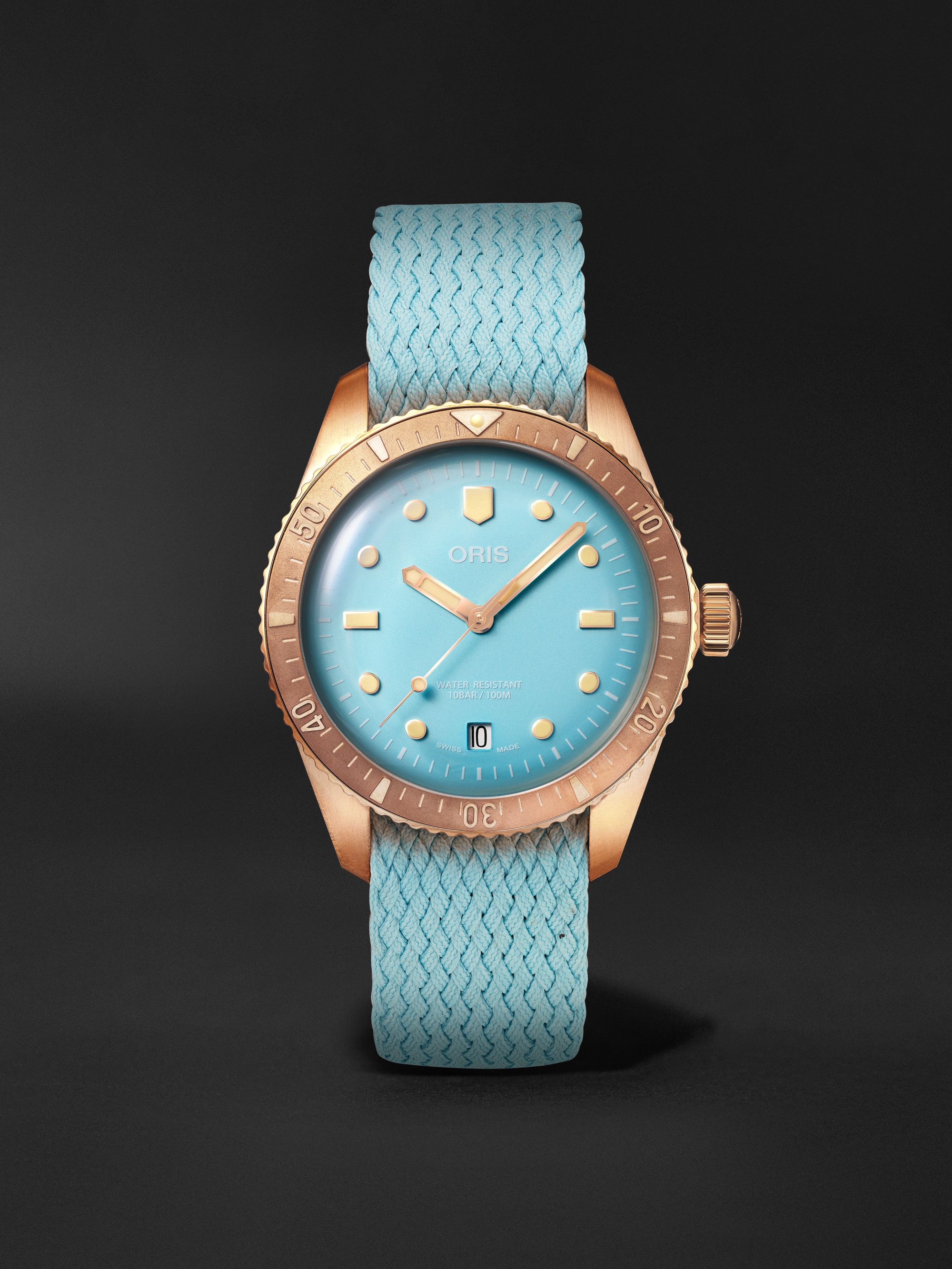 ORIS Divers Sixty-Five Automatic 38mm Bronze and Recycled-Perlon Watch, Ref. No. 01 733 7771 3155-07 3 19 02BR
