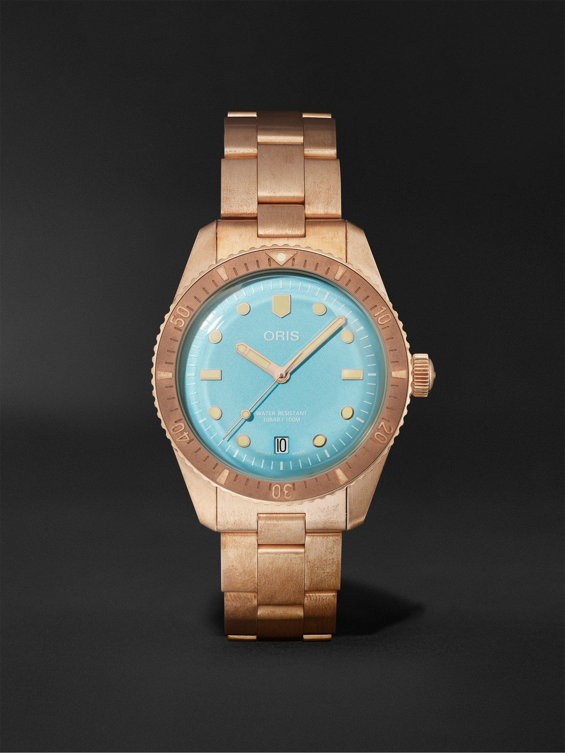 Oris Divers-sixty Five Automatic 38mm Bronze Watch, Ref. No. 01 733 7771 3157-07 8 19 15 In Blue / Bronze