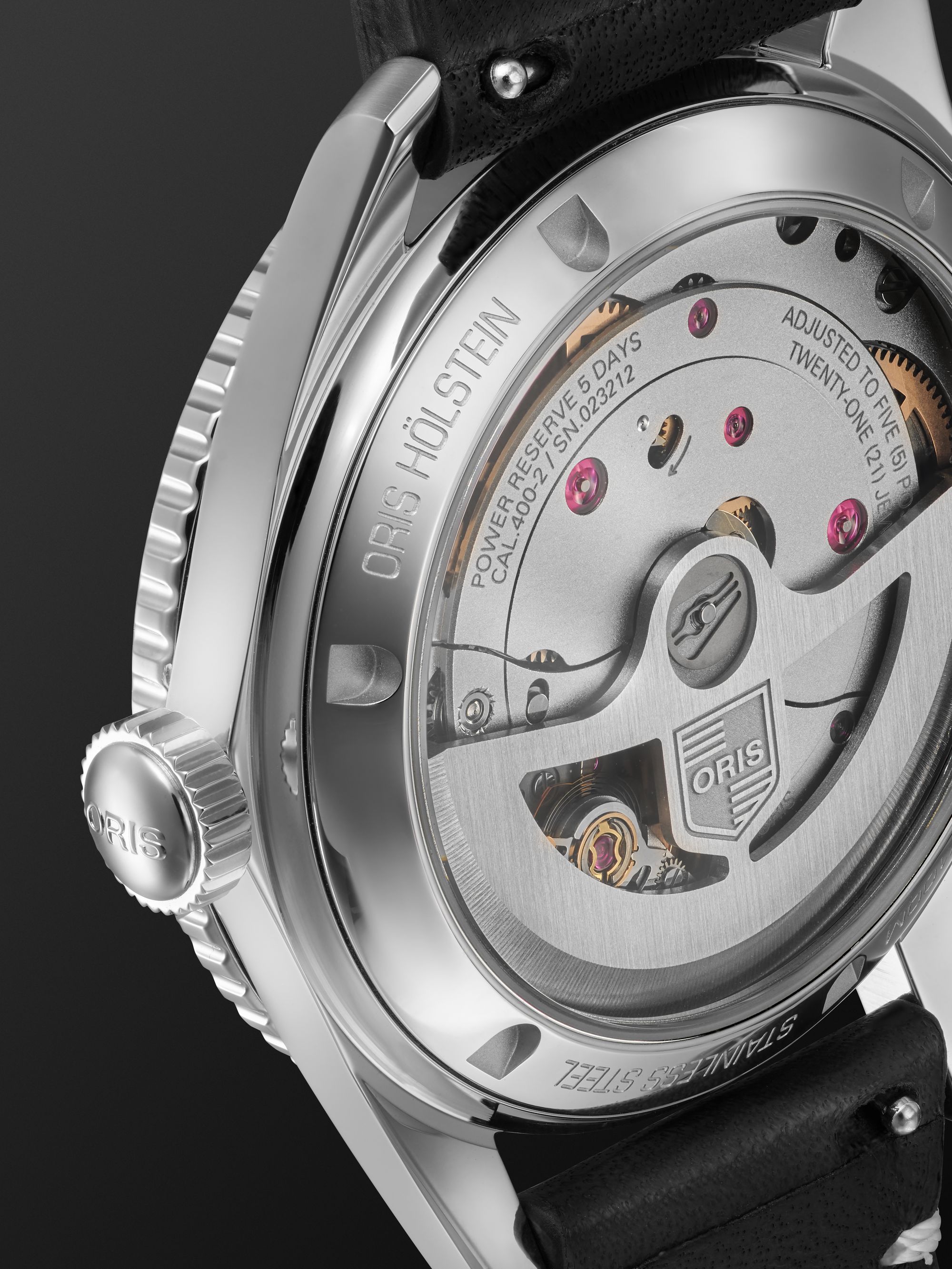 ORIS Divers Sixty-Five Automatic 40mm Stainless Steel and Leather Watch, Ref. No. 01 400 7772 4054-07 5 20 82