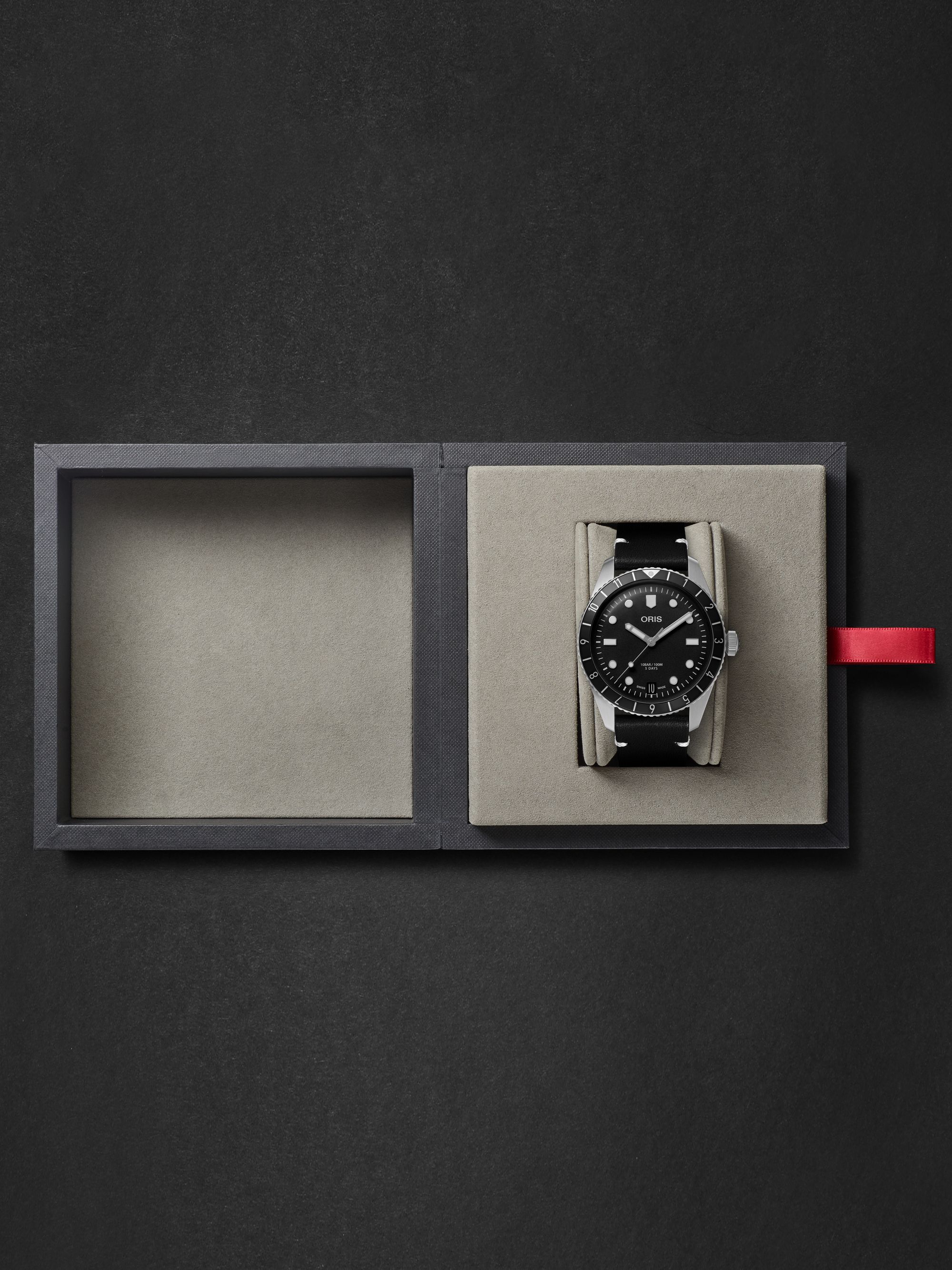 ORIS Divers Sixty-Five Automatic 40mm Stainless Steel and Leather Watch, Ref. No. 01 400 7772 4054-07 5 20 82