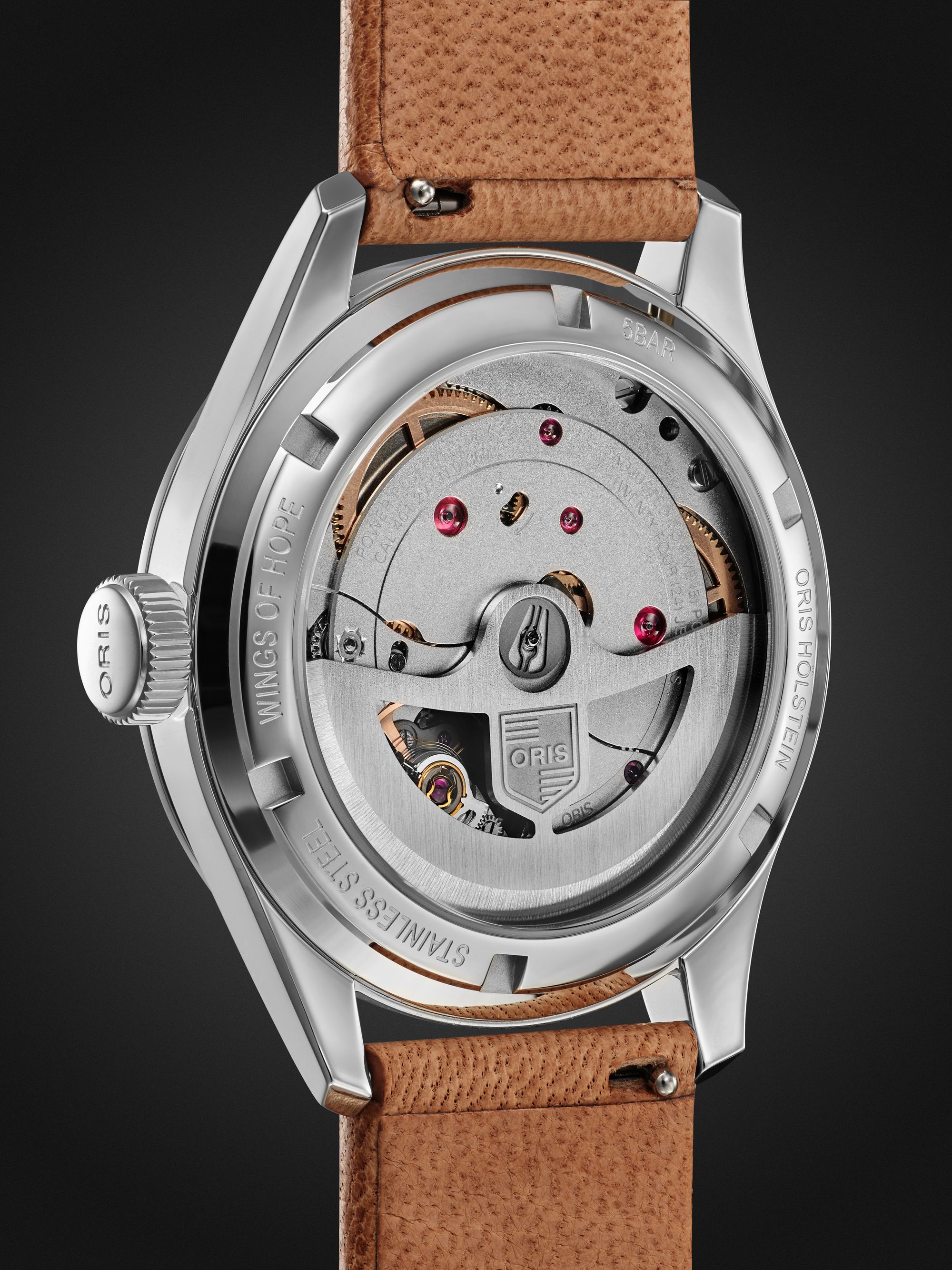 ORIS Wings of Hope Limited Edition Automatic 40mm Stainless Steel and Leather Watch, Ref. No. 01 401 7781 4081-Set