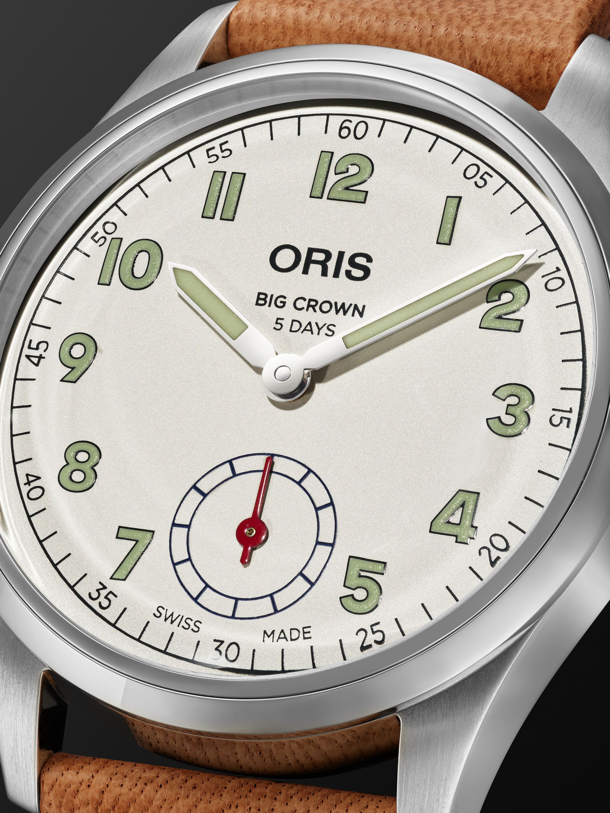 ORIS 윙스 오브 호프 리미티드 에디션 오토매틱 스테인리스 스틸 가죽 40mm 시계 레퍼런스 넘버 01 401 7781 4081 세트