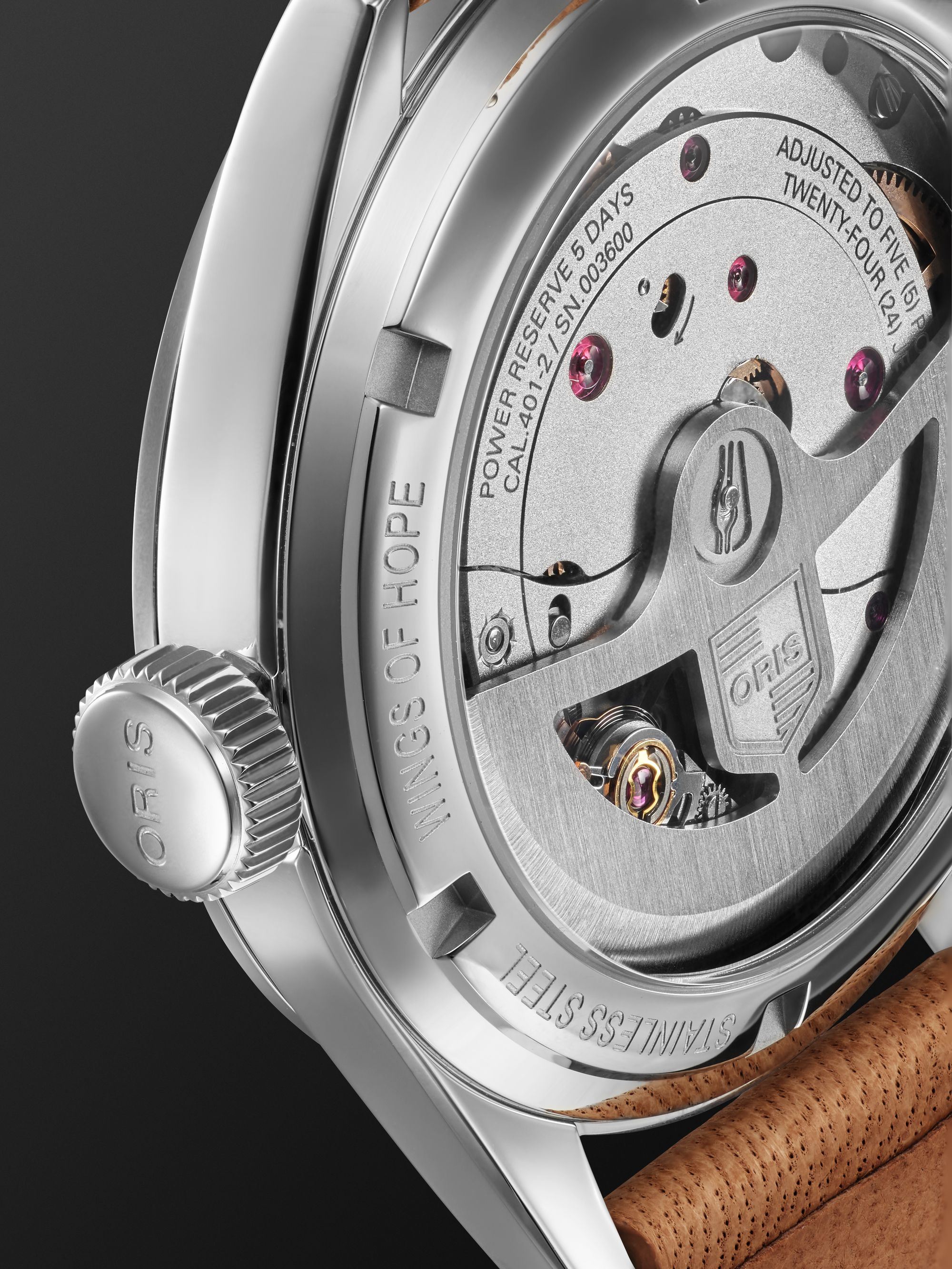 ORIS Wings of Hope Limited Edition Automatic 40mm Stainless Steel and Leather Watch, Ref. No. 01 401 7781 4081-Set