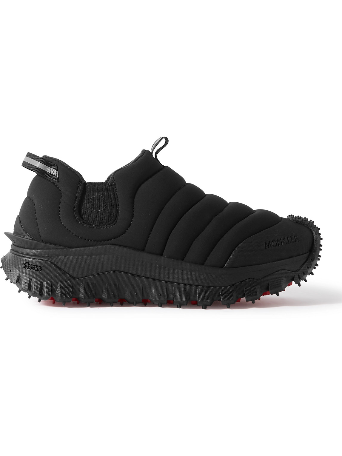 Shop Moncler Trailgrip Après Quilted Shell Slip-on Sneakers In Black