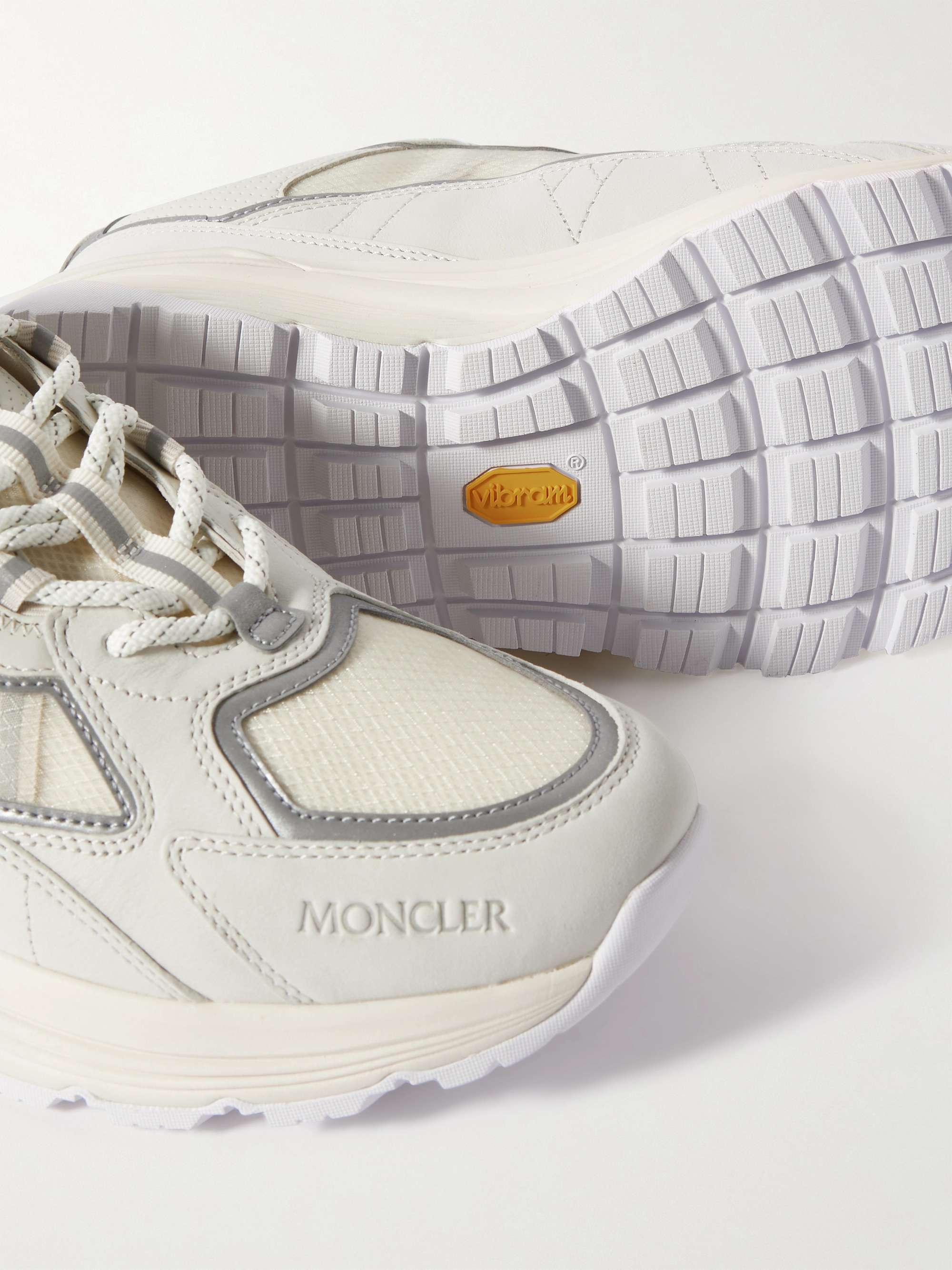 MONCLER Lite Runner Suede, Leather and Mesh Sneakers