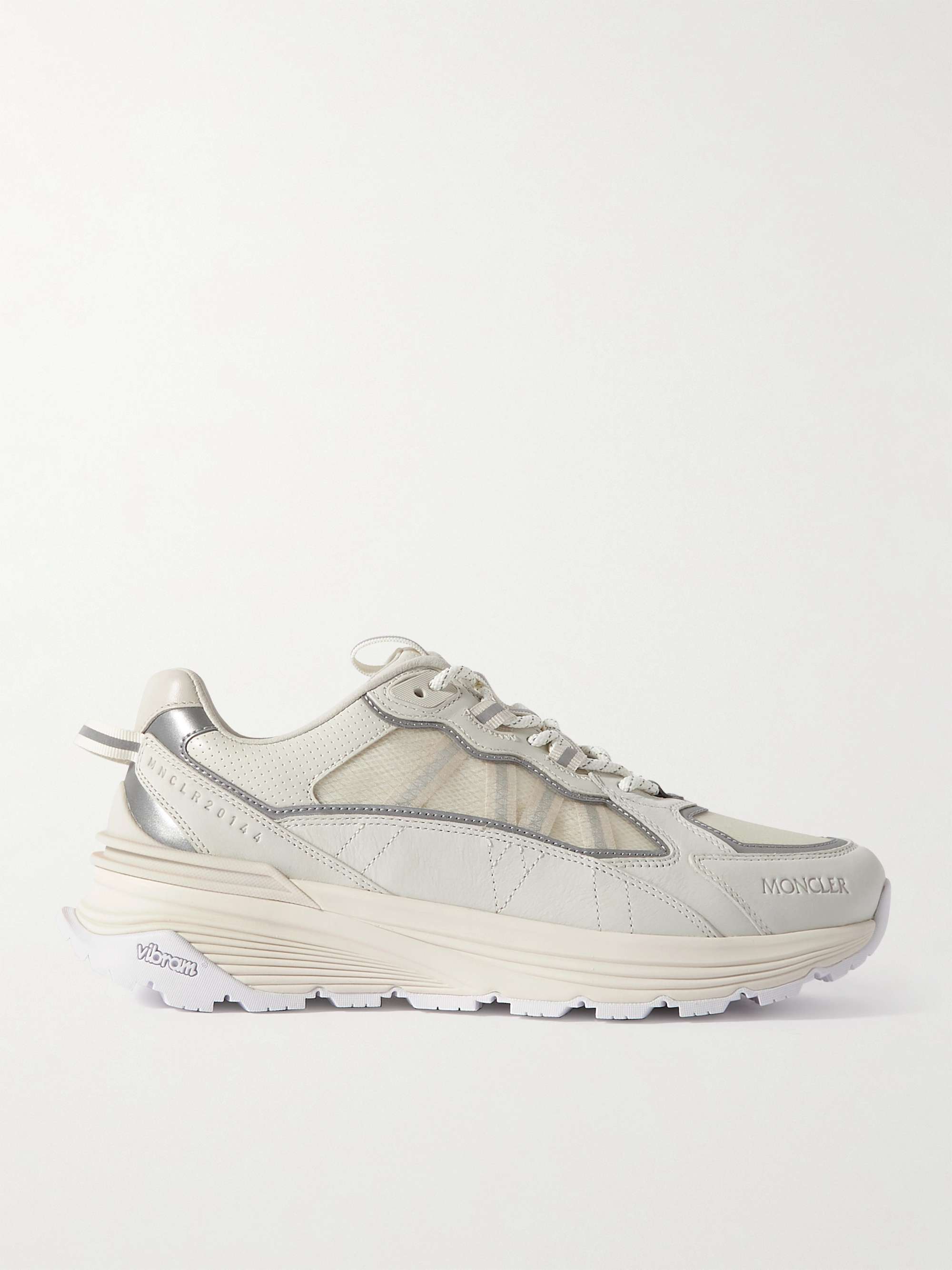 MONCLER Lite Runner Leather and Mesh Sneakers for Men | MR PORTER