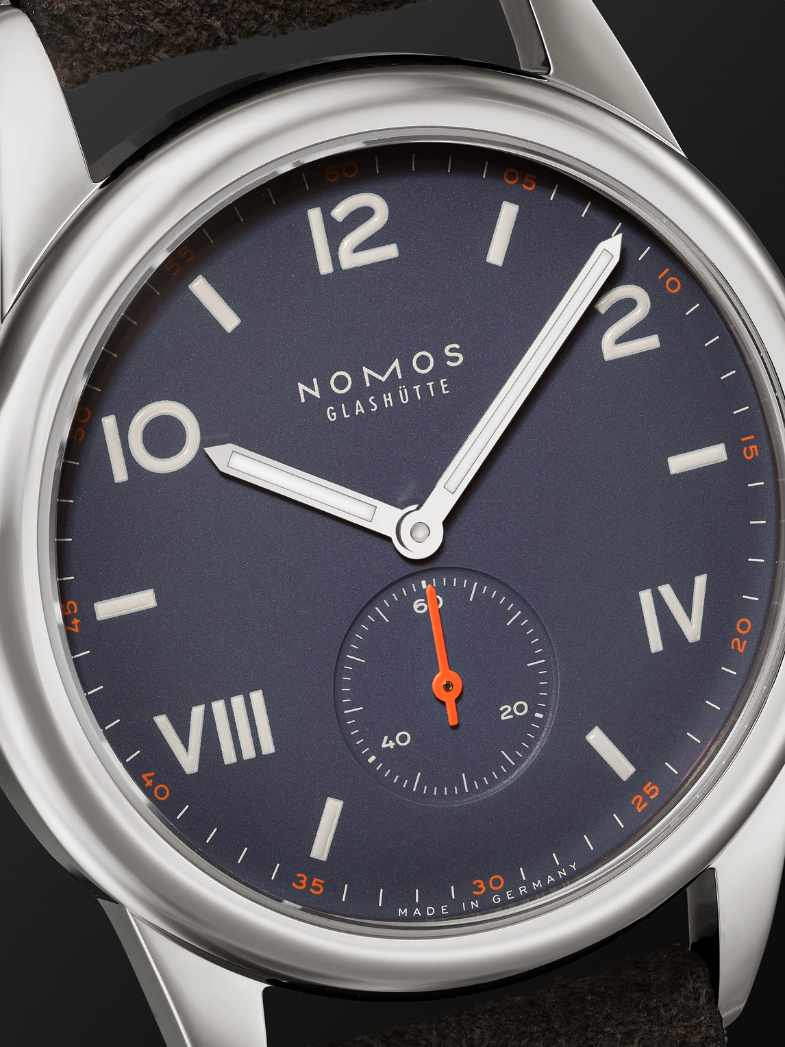 Shop Nomos Glashütte Club Campus Hand-wound 38mm Stainless Steel And Leather Watch, Ref. No. 730 In Blue