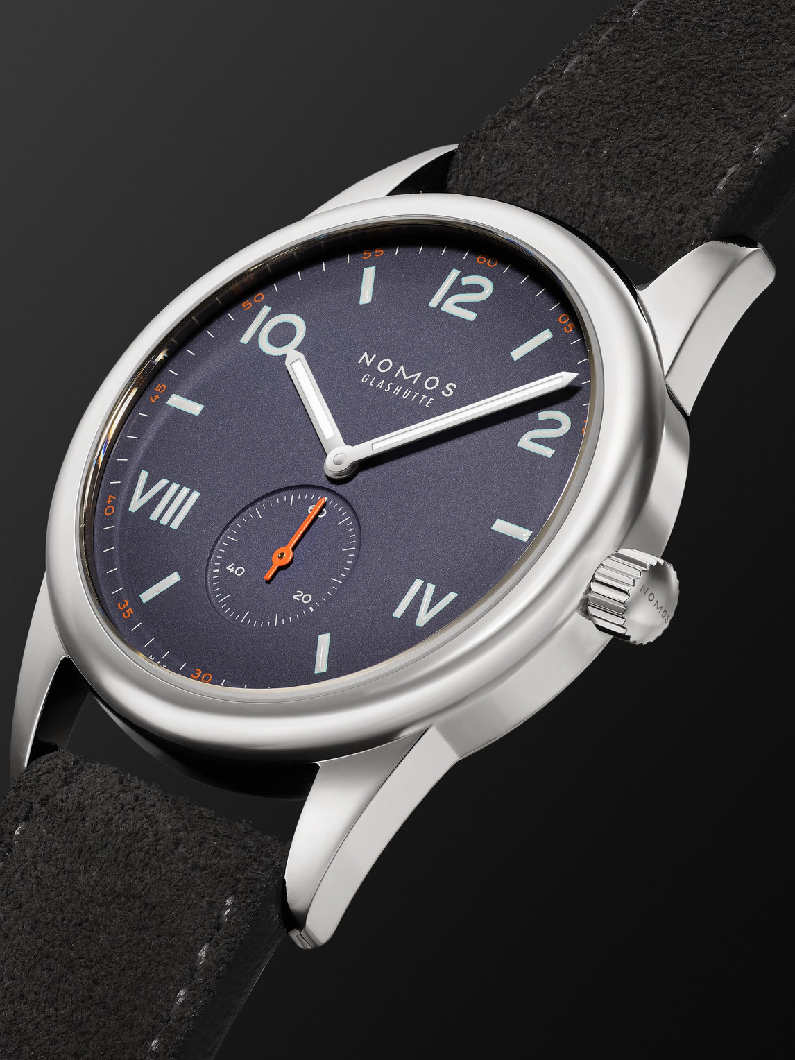 Shop Nomos Glashütte Club Campus Hand-wound 38mm Stainless Steel And Leather Watch, Ref. No. 730 In Blue