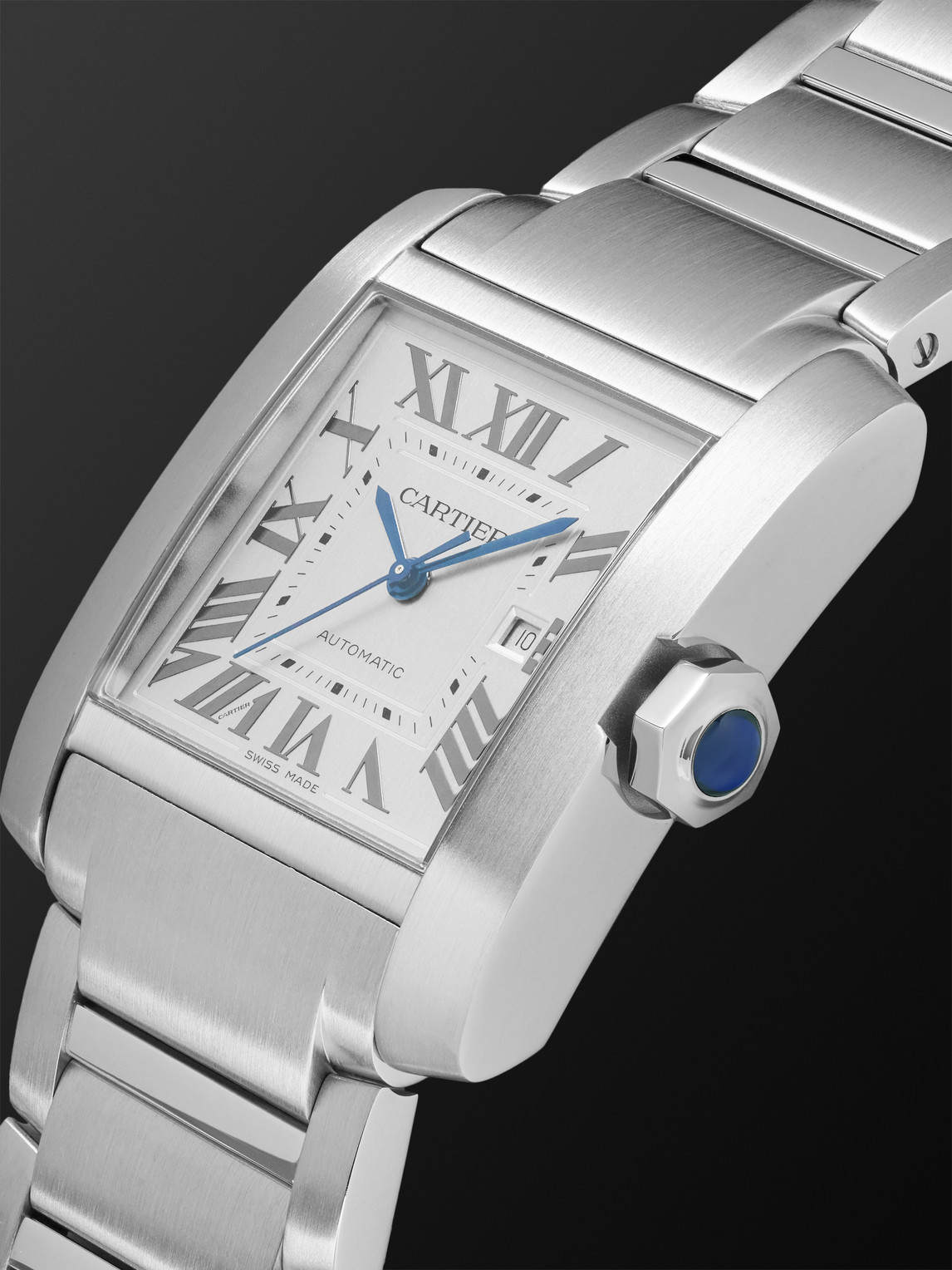 Shop Cartier Tank Française Automatic 36.7mm Stainless Steel Watch, Ref. No. Wsta0067 In Silver