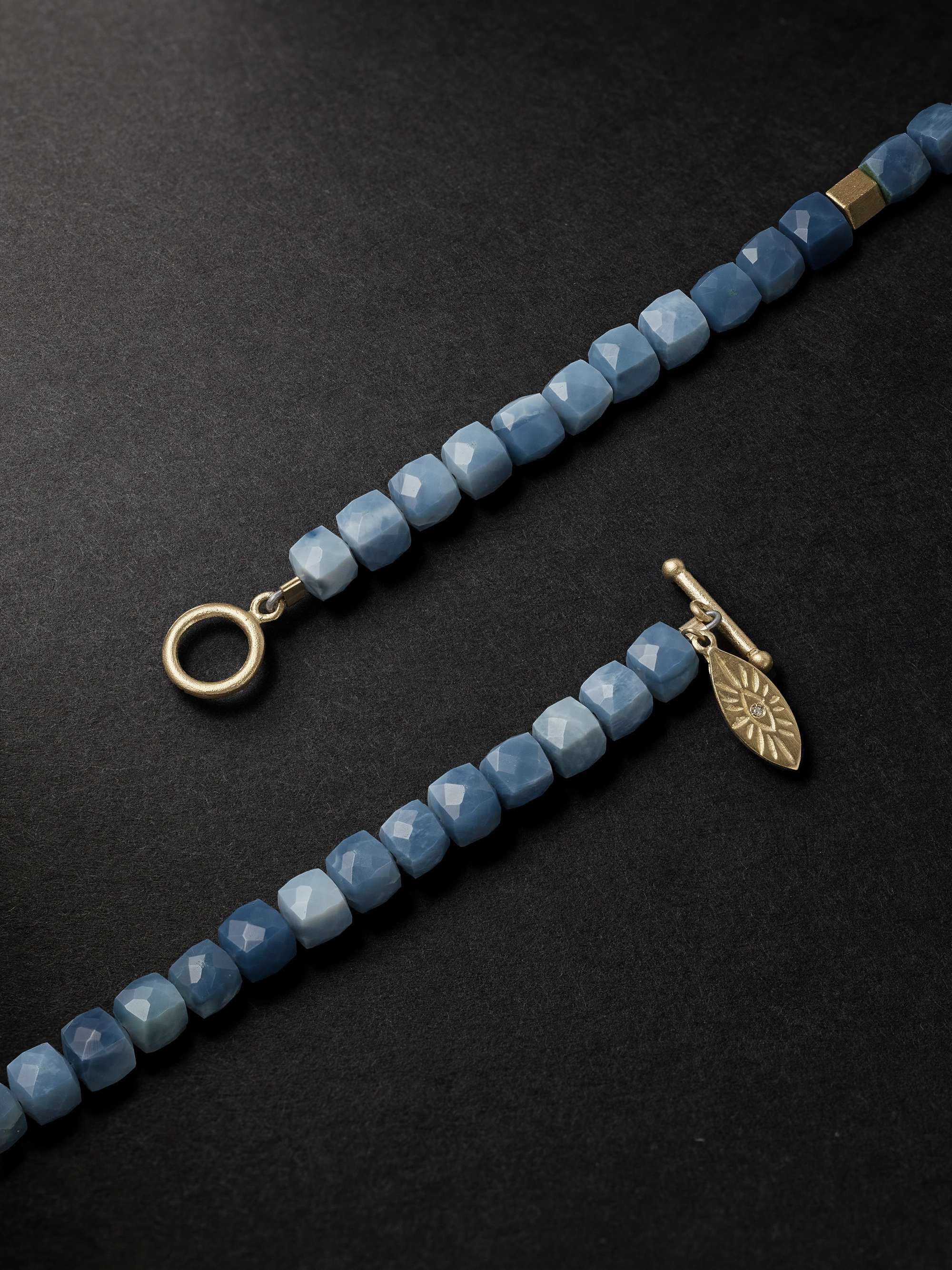 JACQUIE AICHE Gold and Opal Beaded Necklace