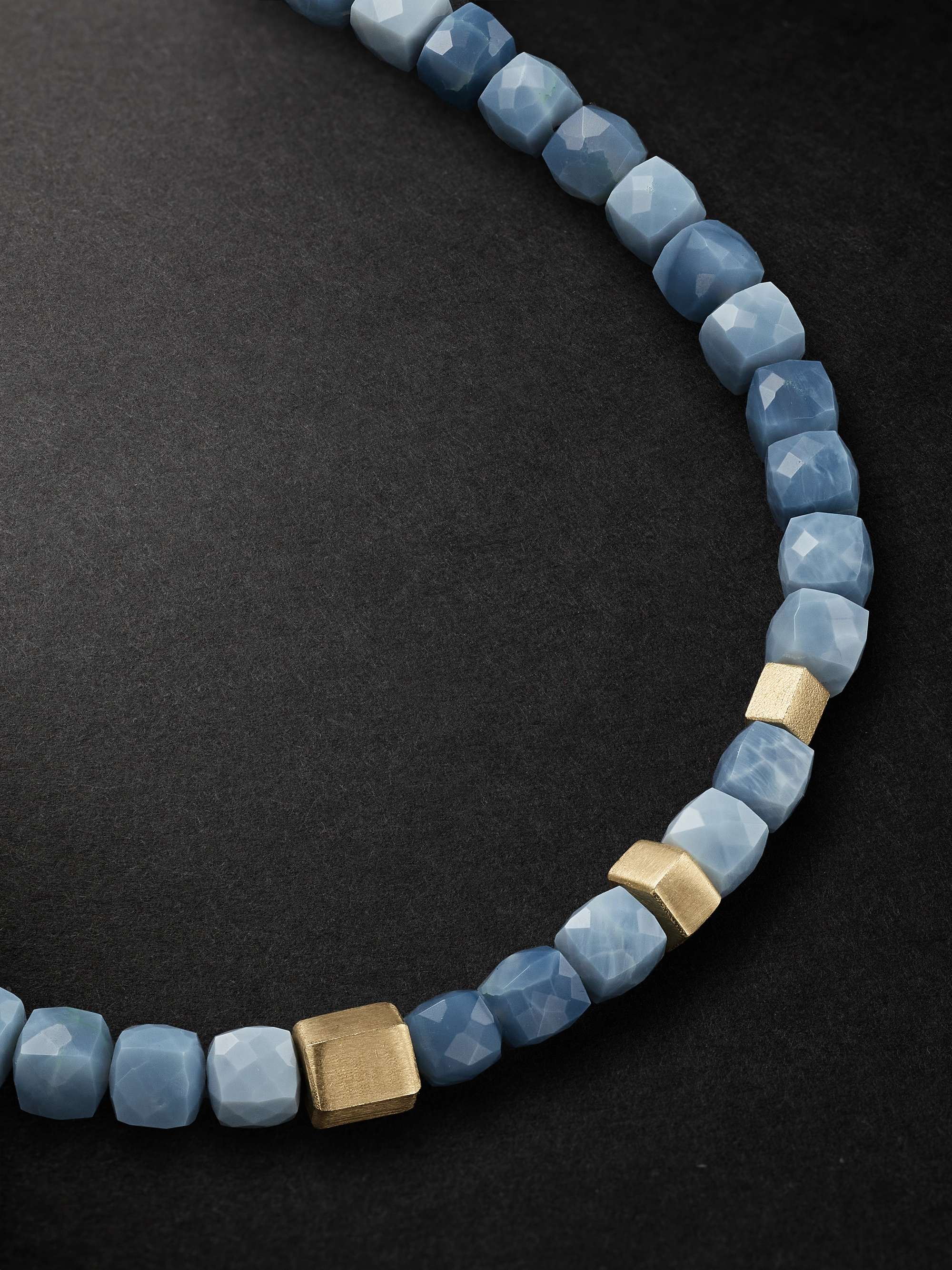 JACQUIE AICHE Gold and Opal Beaded Necklace