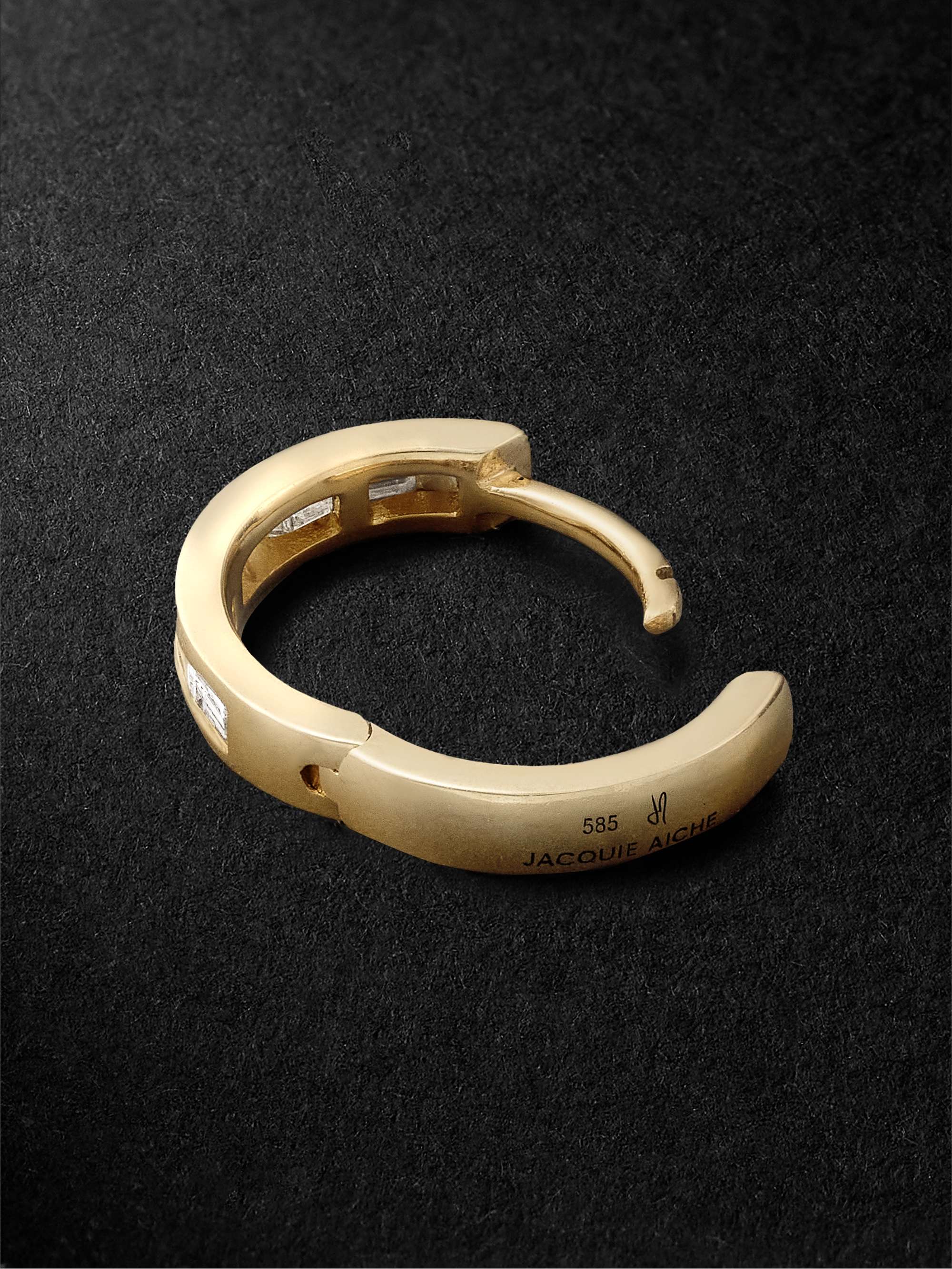 JACQUIE AICHE Gold Diamond Single Hoop Earring