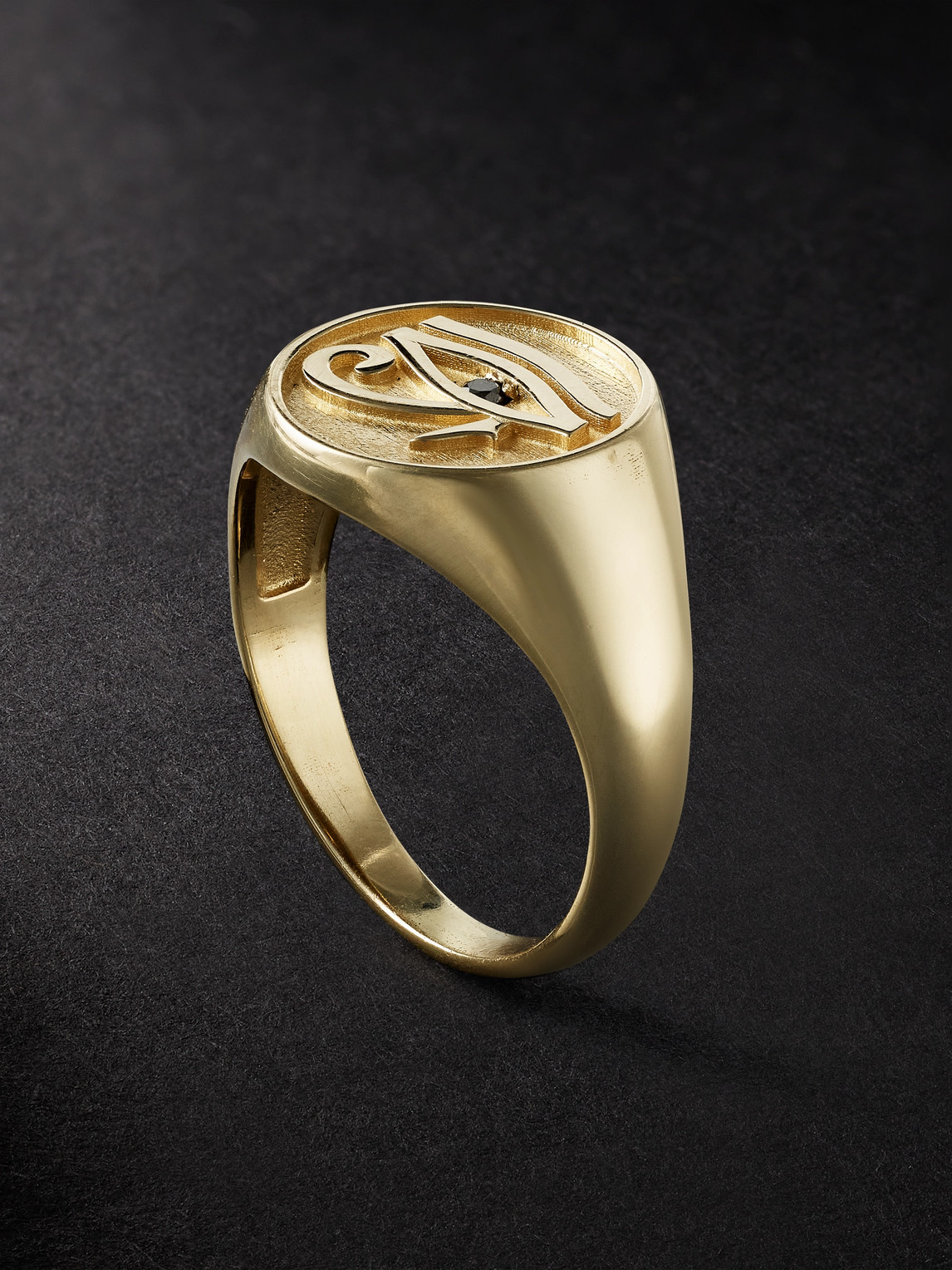 Jacquie Aiche Eye Of Horus Gold Diamond Signet Ring