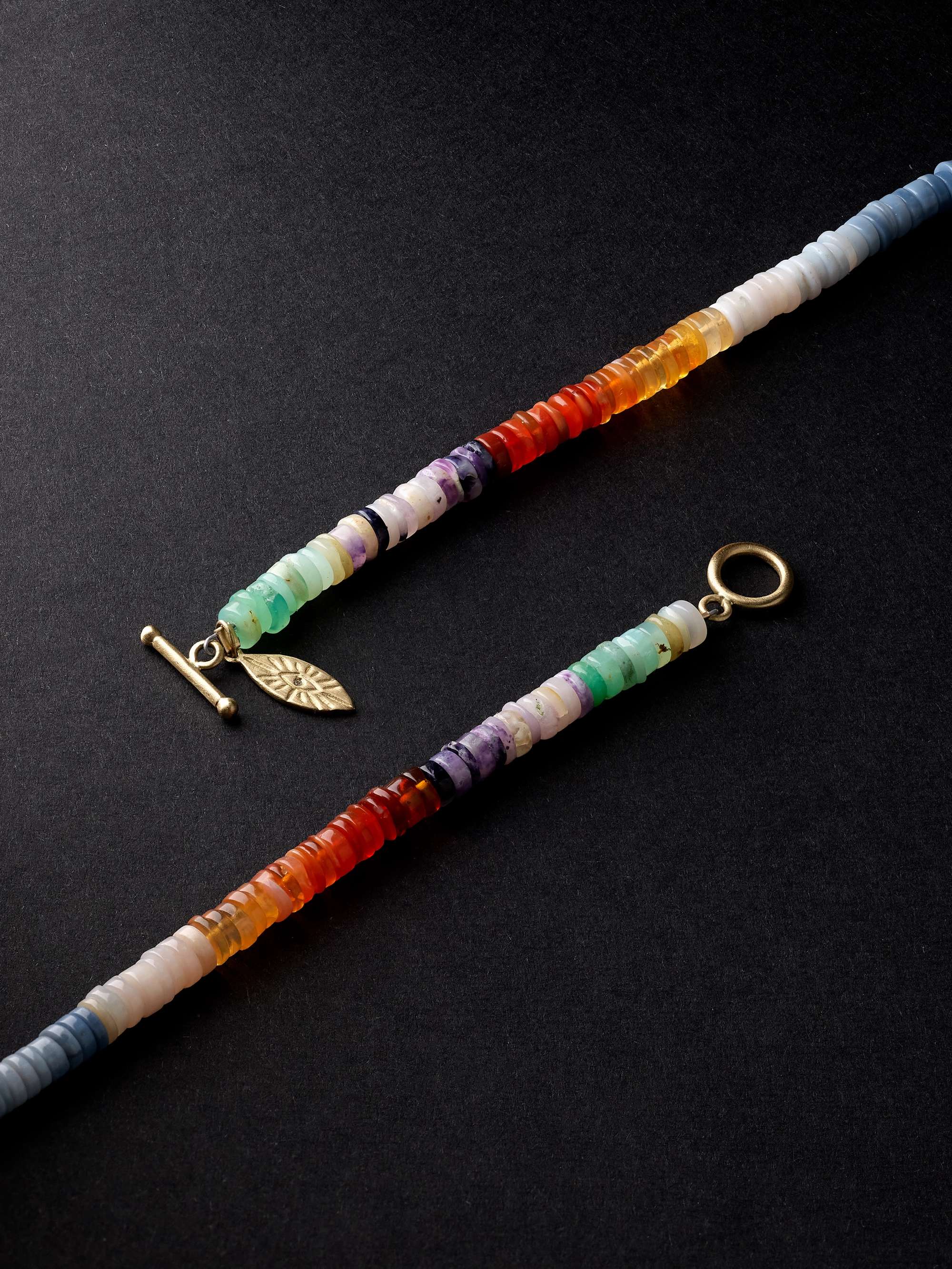JACQUIE AICHE Gold, Opal and Diamond Beaded Necklace