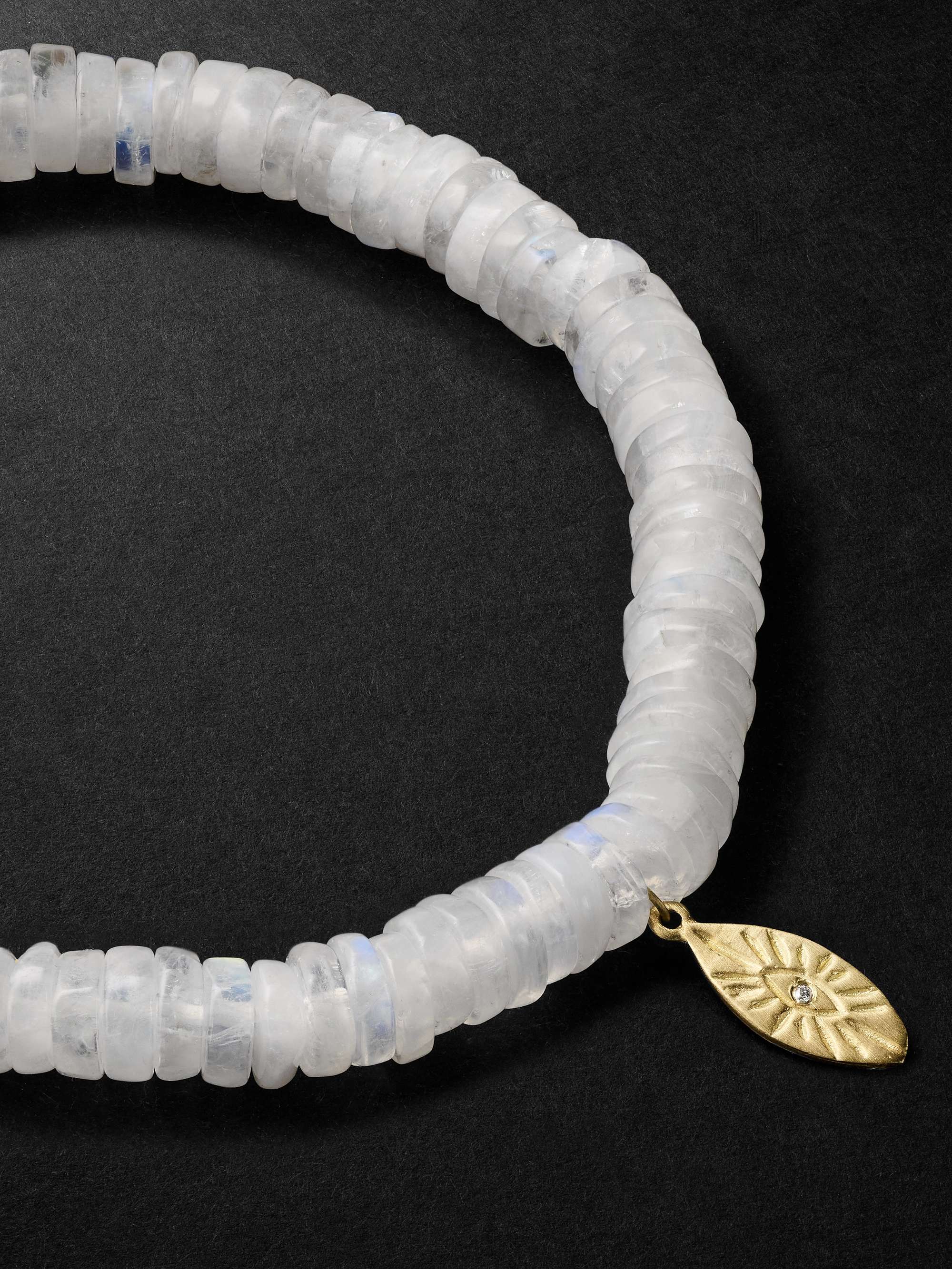 JACQUIE AICHE Gold, Moonstone and Diamond Bracelet