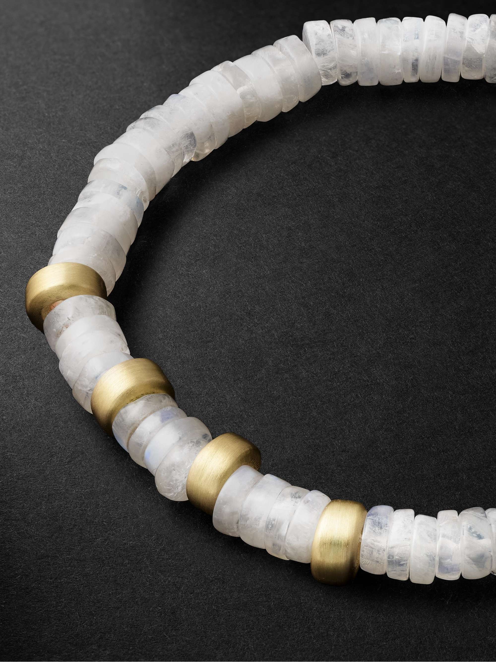 JACQUIE AICHE Gold, Moonstone and Diamond Bracelet