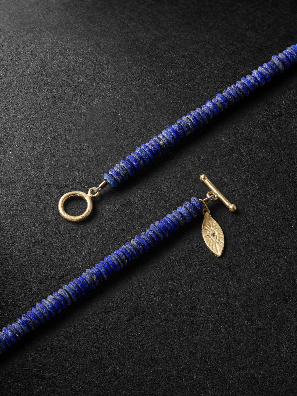 Shop Jacquie Aiche Gold, Lapis Lazuli And Diamond Beaded Necklace In Blue