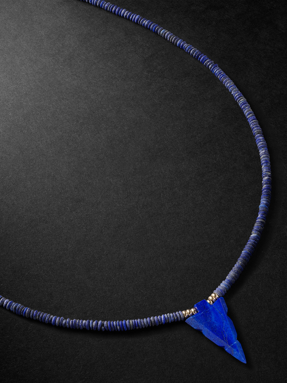 Gold, Lapis Lazuli and Diamond Beaded Necklace