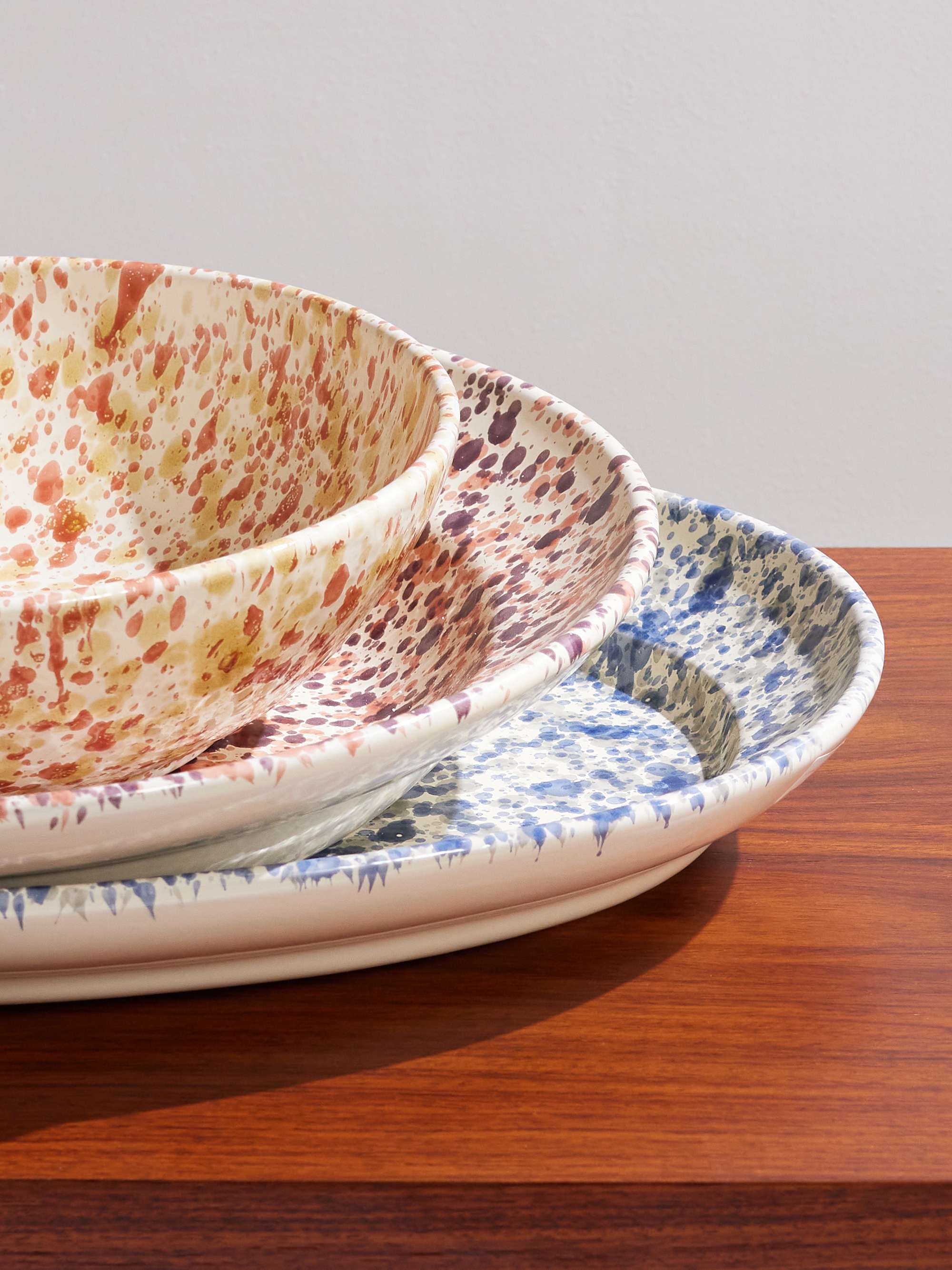 THE CONRAN SHOP Set of Four Paint-Splattered Ceramic Plates