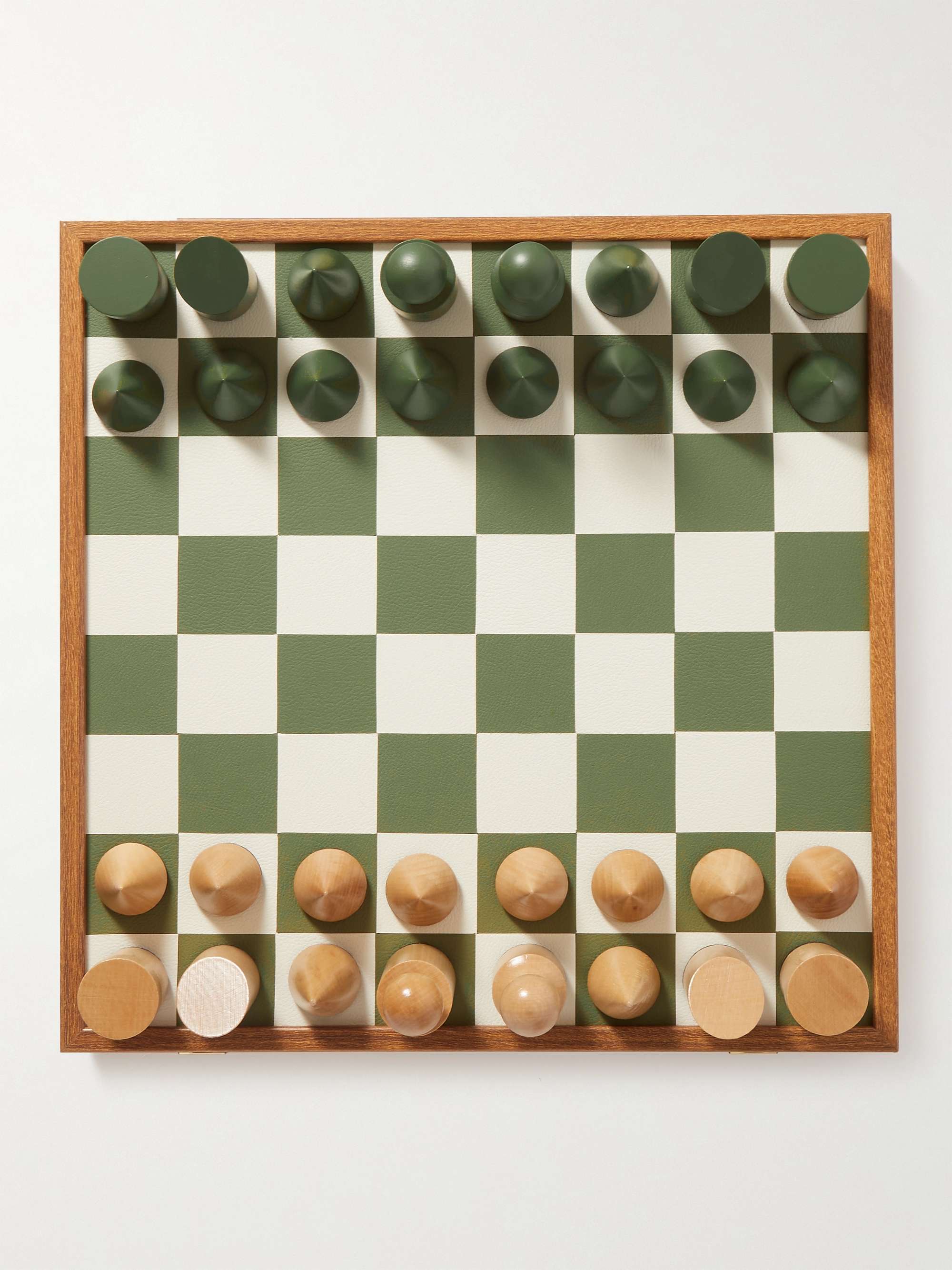 Green Oak & leather chess set, The Conran Shop