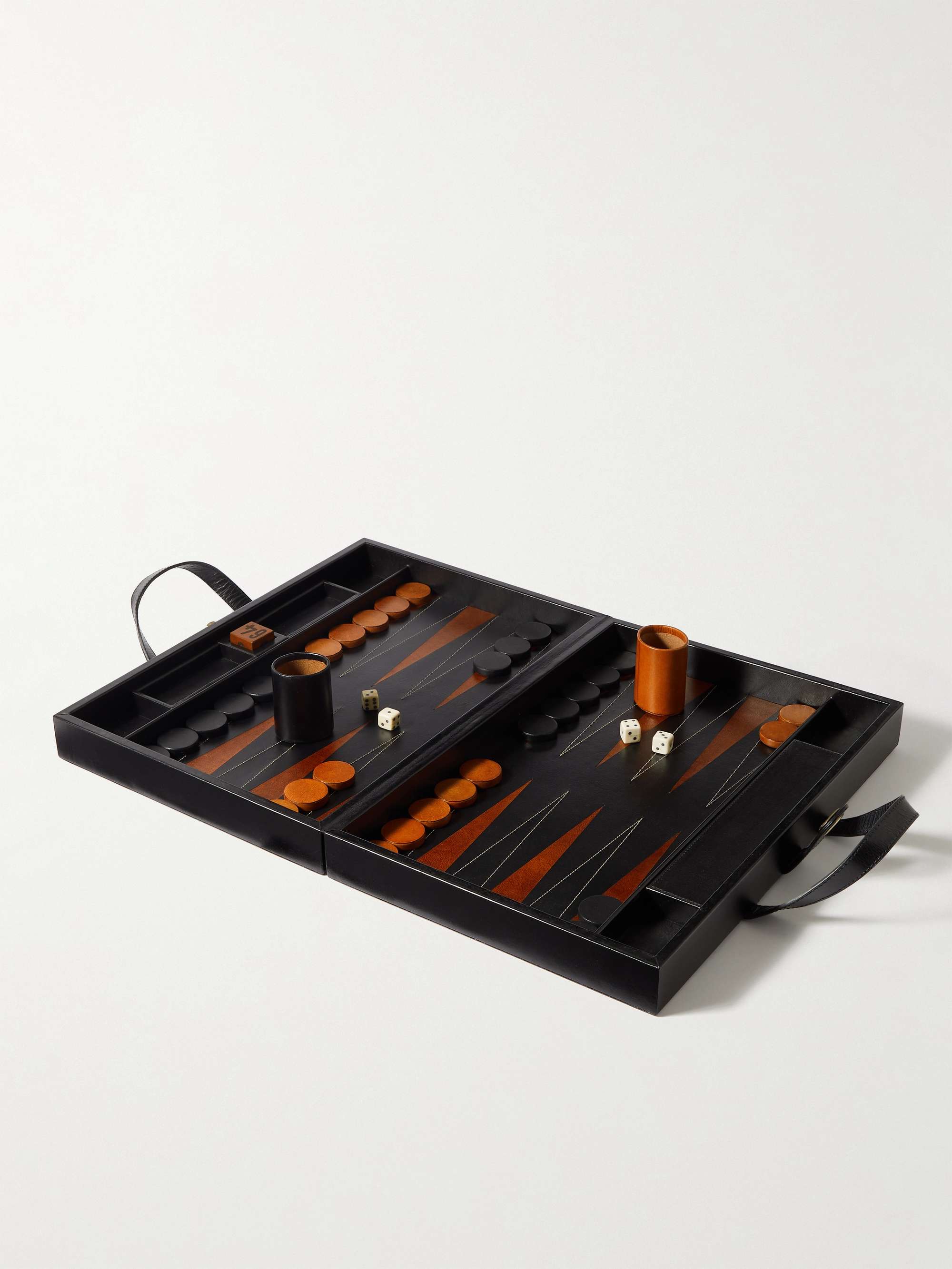 THE CONRAN SHOP + Hector Saxe Leather Backgammon Set