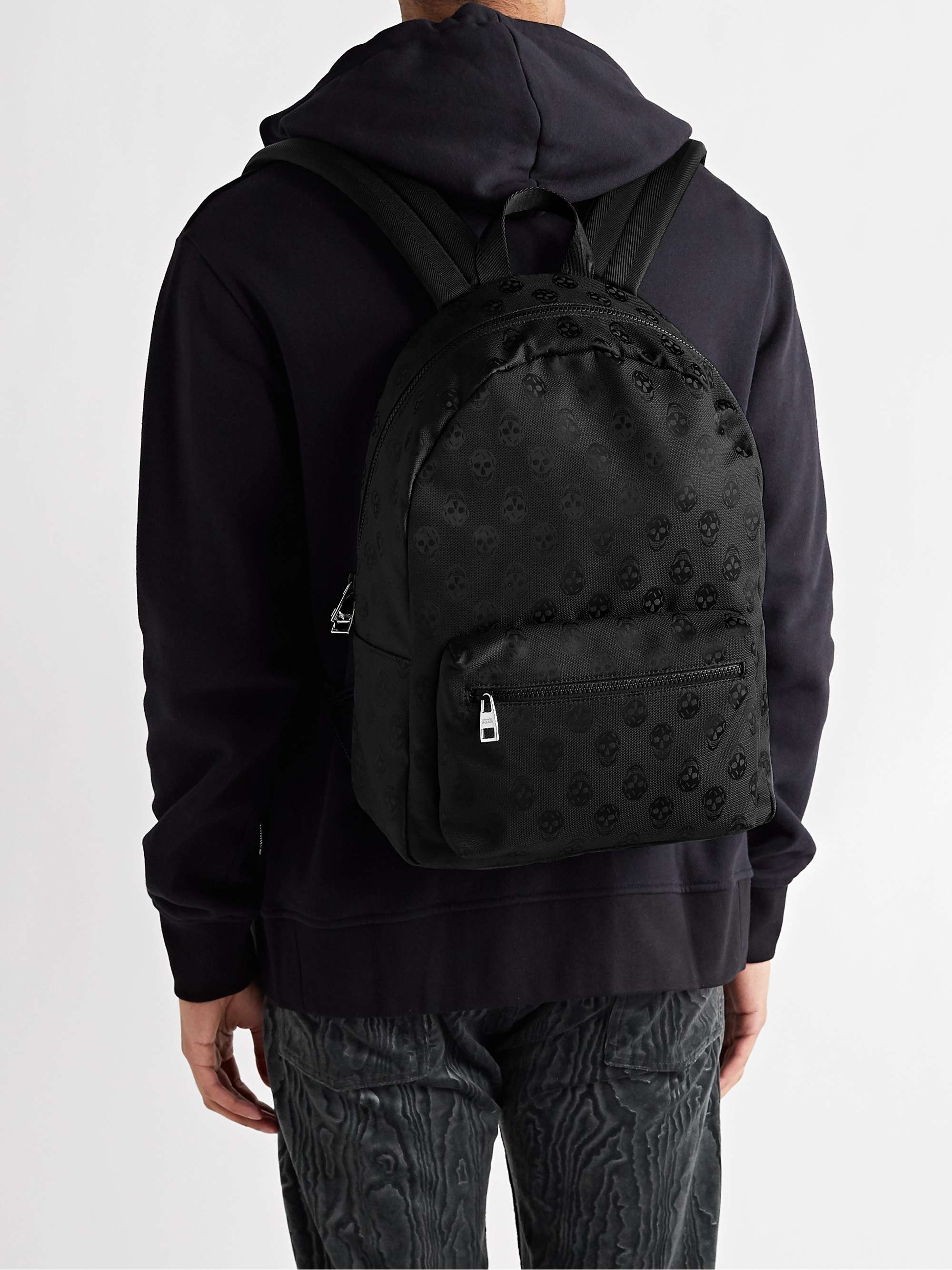 Metropolitan Logo-Jacquard Leather-Trimmed Nylon Backpack