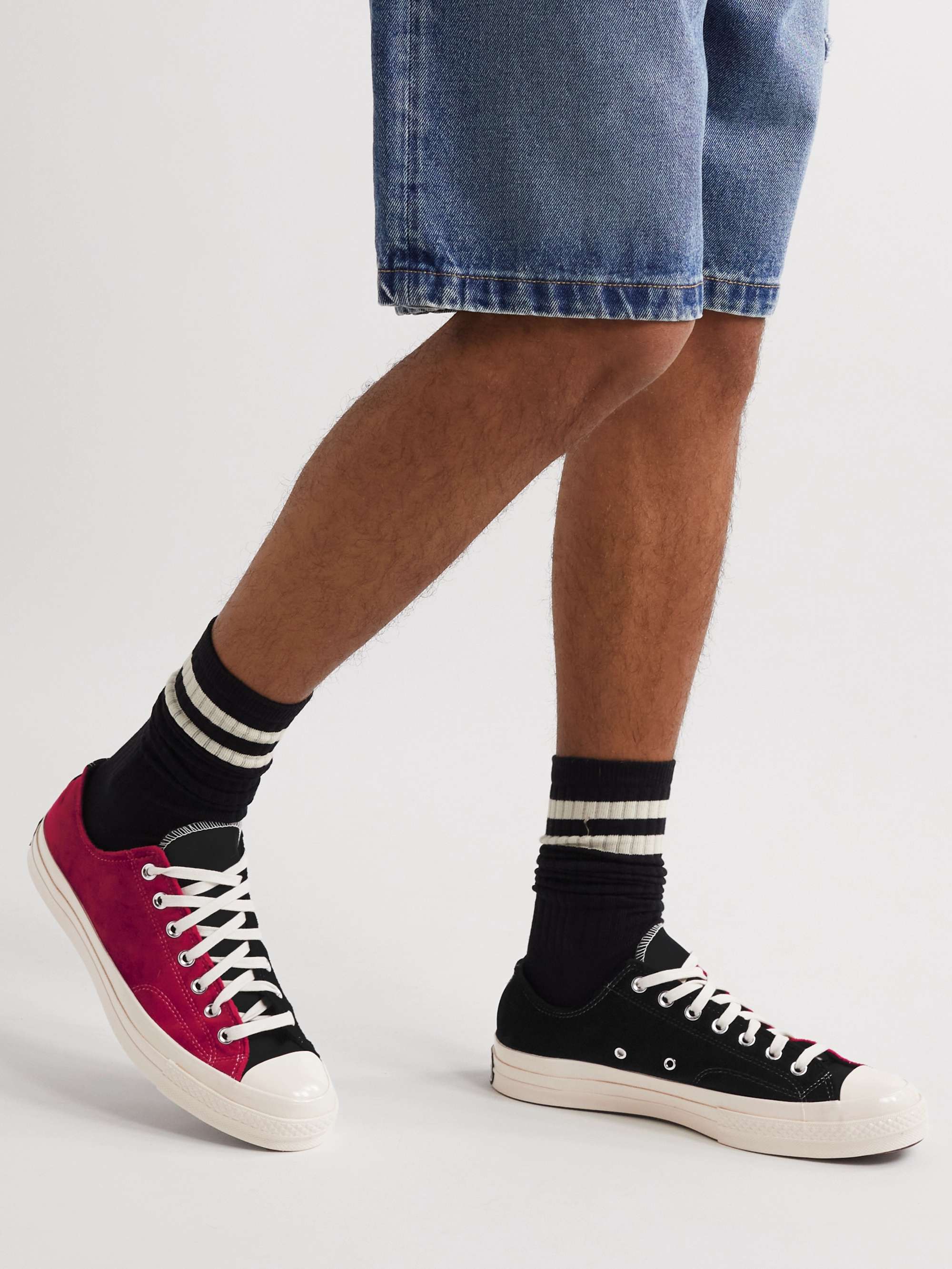 CONVERSE + Beyond Retro Chuck 70 Upcycled Two-Tone Velvet Sneakers
