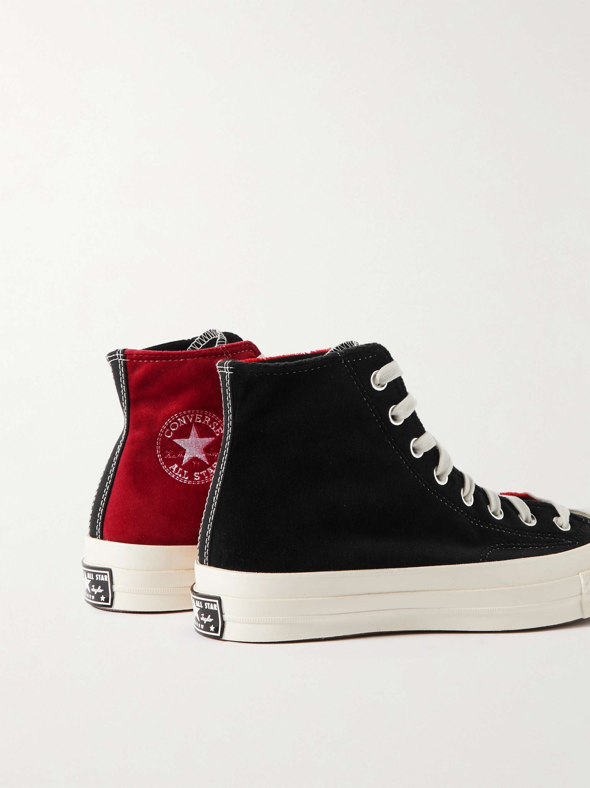 CONVERSE + Beyond Retro Chuck 70 Upcycled Two-Tone Velvet High-Top Sneakers  | MR PORTER