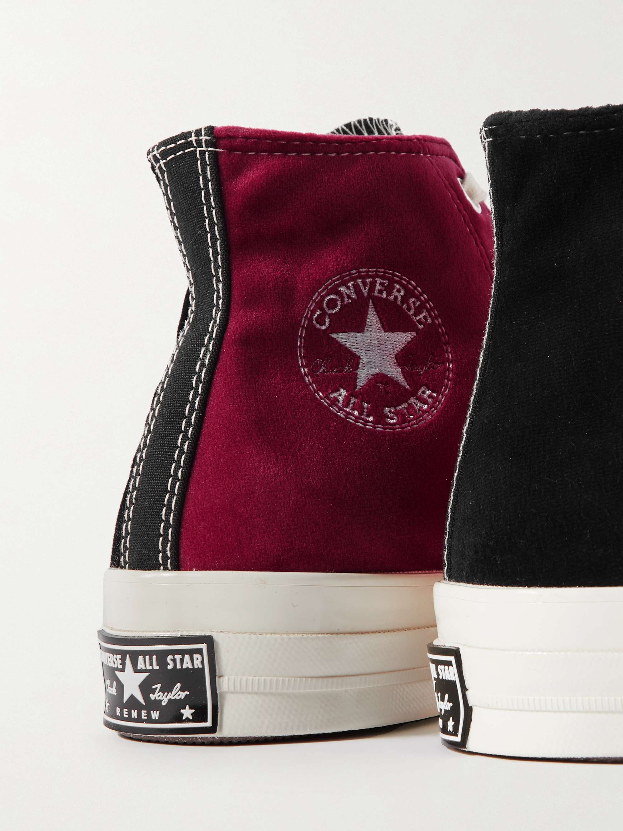 CONVERSE + Beyond Retro Chuck 70 Upcycled Two-Tone Velvet High-Top Sneakers
