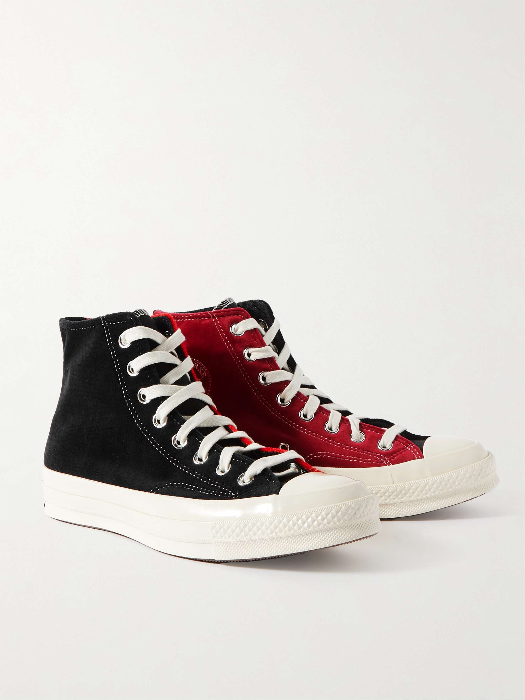 CONVERSE + Beyond Retro Chuck 70 Upcycled Two-Tone Velvet High-Top Sneakers
