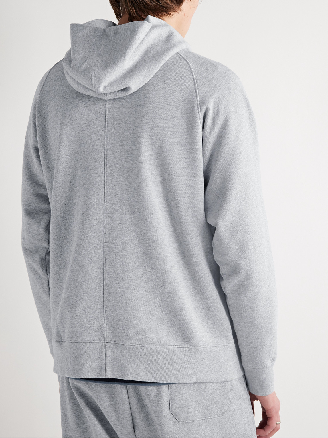 Shop Handvaerk Varsity Cotton-jersey Hoodie In Gray