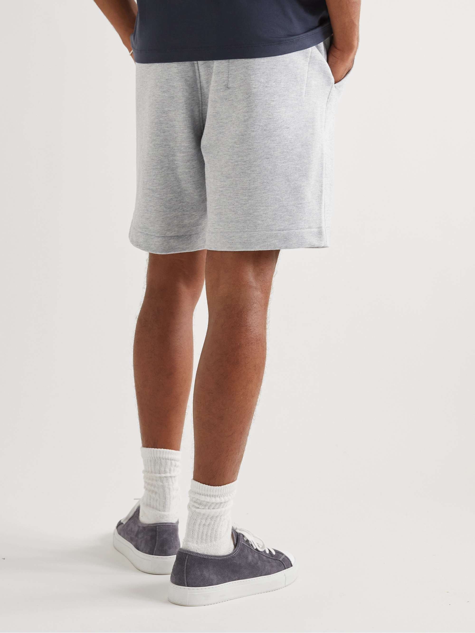 HANDVAERK Varsity Straight-Leg Cotton-Jersey Drawstring Shorts