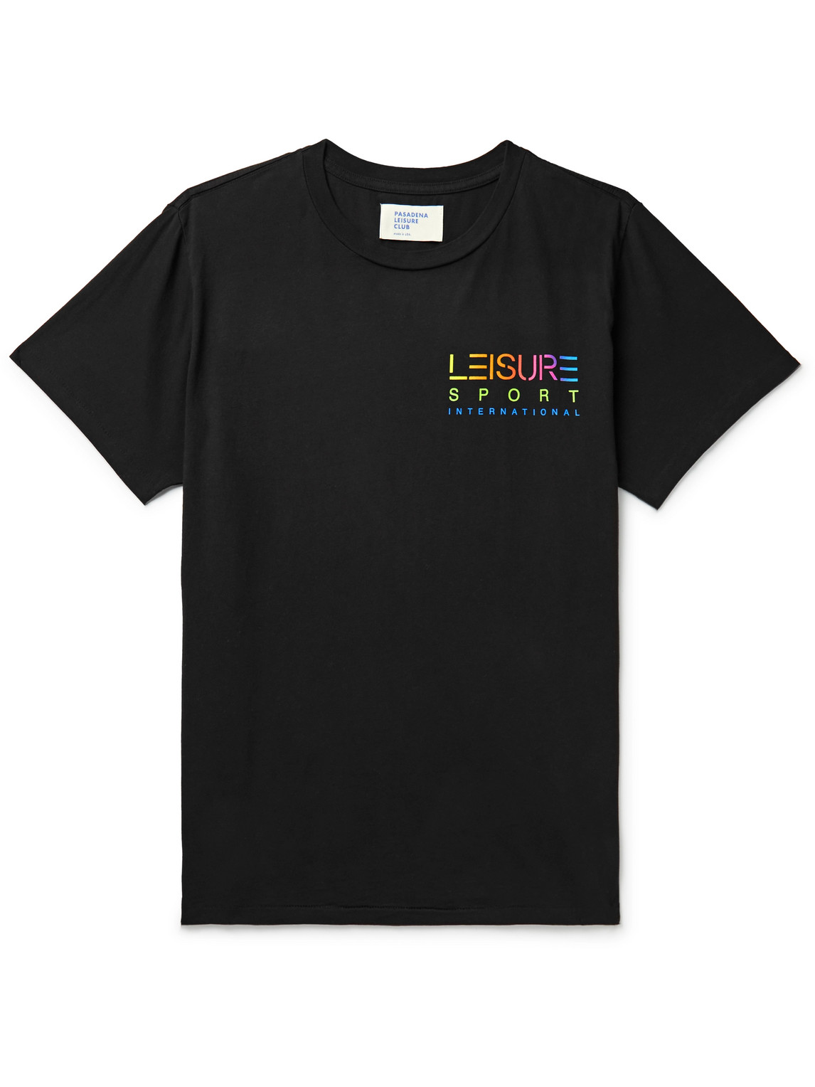 Pasadena Leisure Club International Printed Cotton-jersey T-shirt In Black