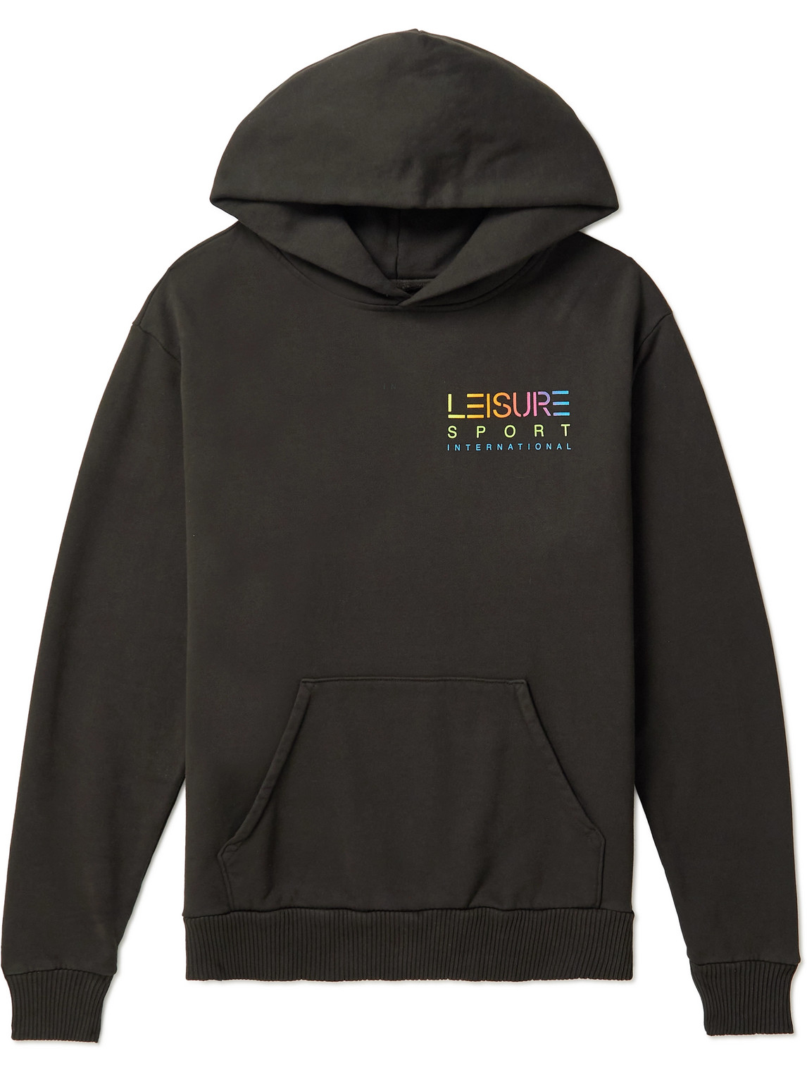 Pasadena Leisure Club Screen-printed Cotton-jersey Hoodie In Black