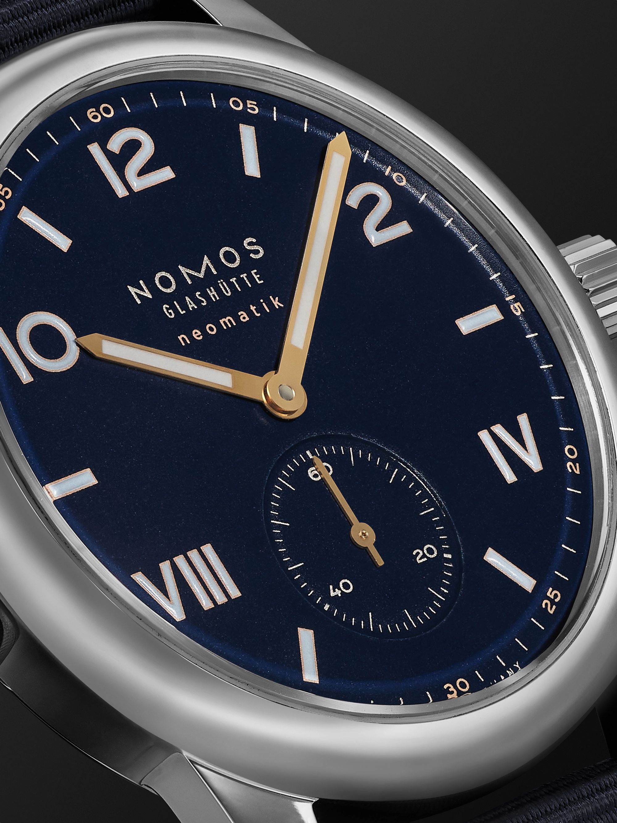 NOMOS GLASHÜTTE Club Campus Neomatik Automatic 39.5mm Stainless Steel and Canvas Watch, Ref. No. 767