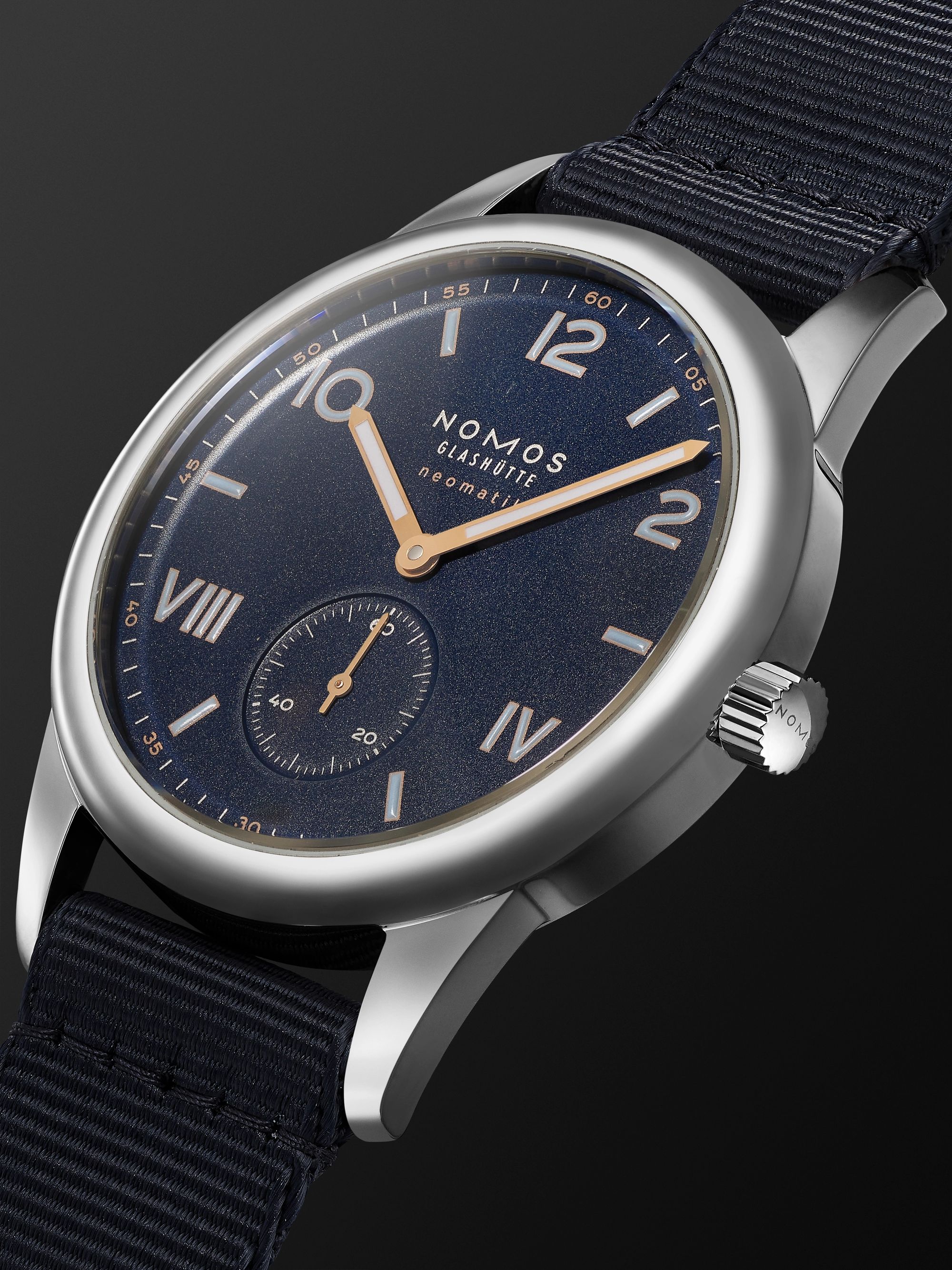 NOMOS GLASHÜTTE Club Campus Neomatik Automatic 39.5mm Stainless Steel and Canvas Watch, Ref. No. 767