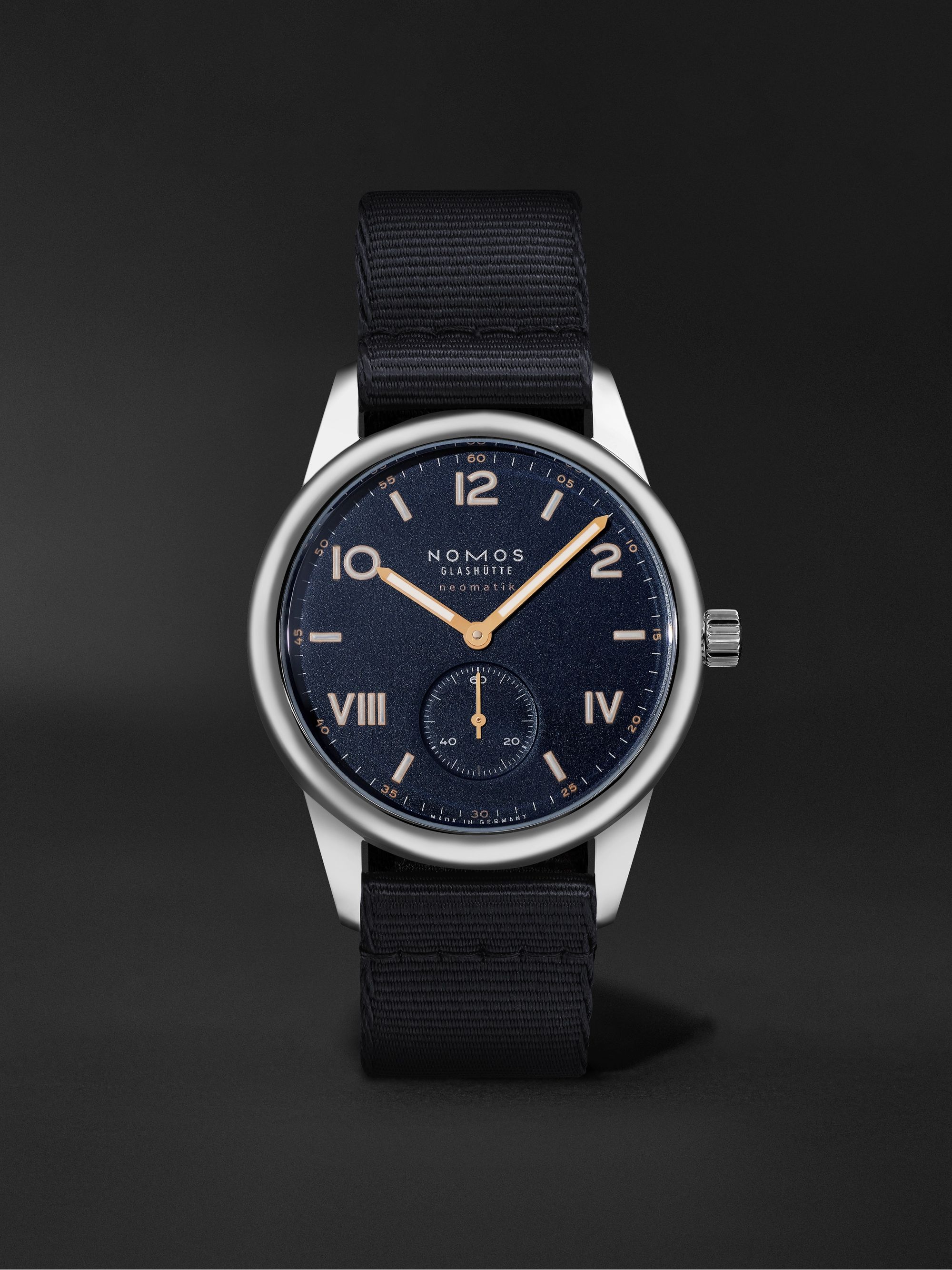 NOMOS GLASHÜTTE Club Campus Neomatik Automatic 39.5mm Stainless Steel and Canvas Watch, Ref. No. 767