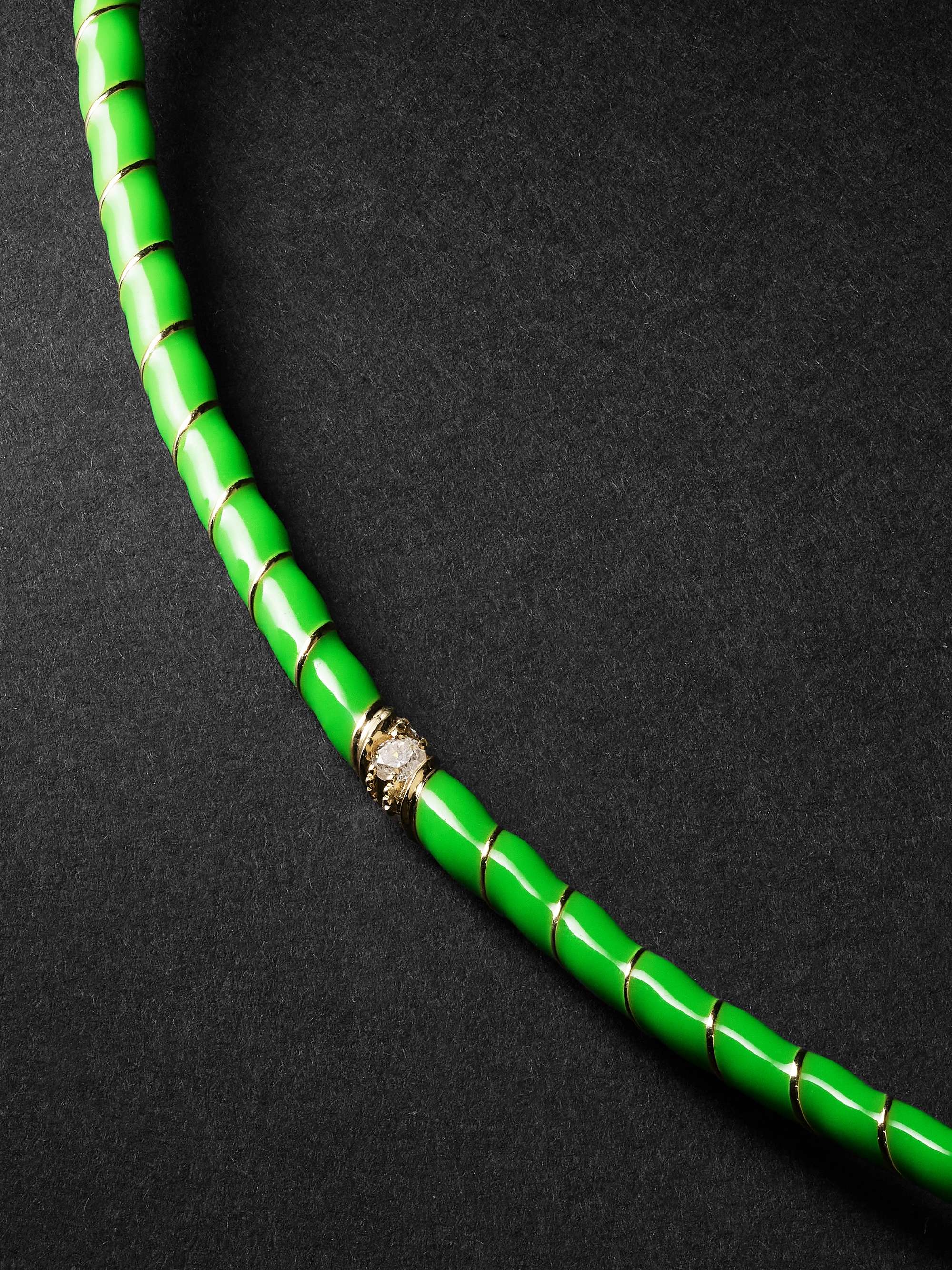 YVONNE LÉON Gold, Enamel and Diamond Necklace
