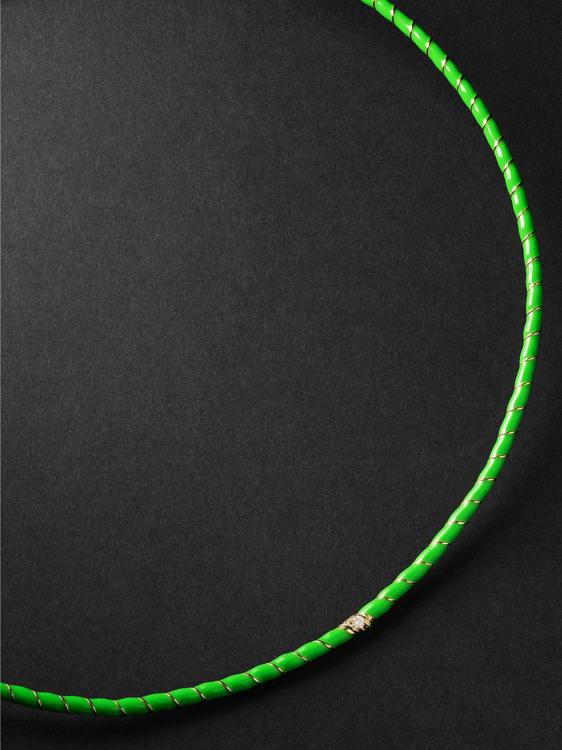 Yvonne Léon Gold, Enamel And Diamond Necklace In Green