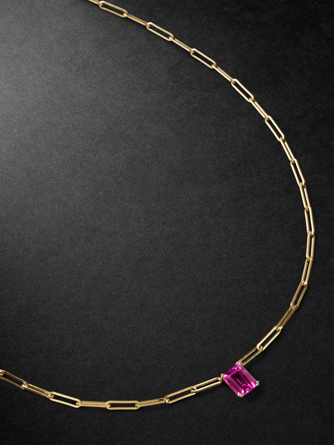 Yvonne Léon Gold Corundum Pendant Necklace In Pink