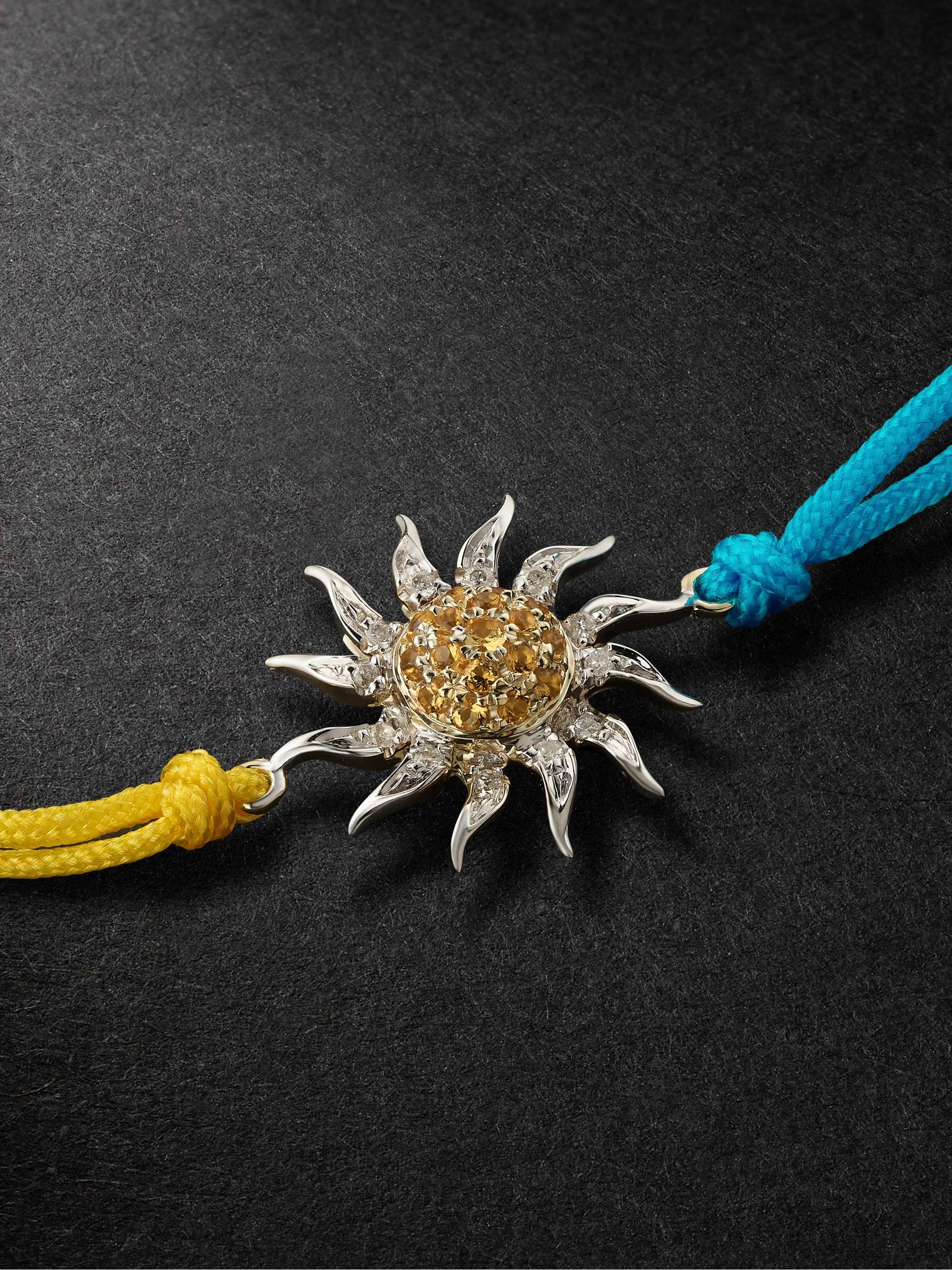 YVONNE LÉON White and Yellow Gold, Citrine, Diamond and Cord Necklace