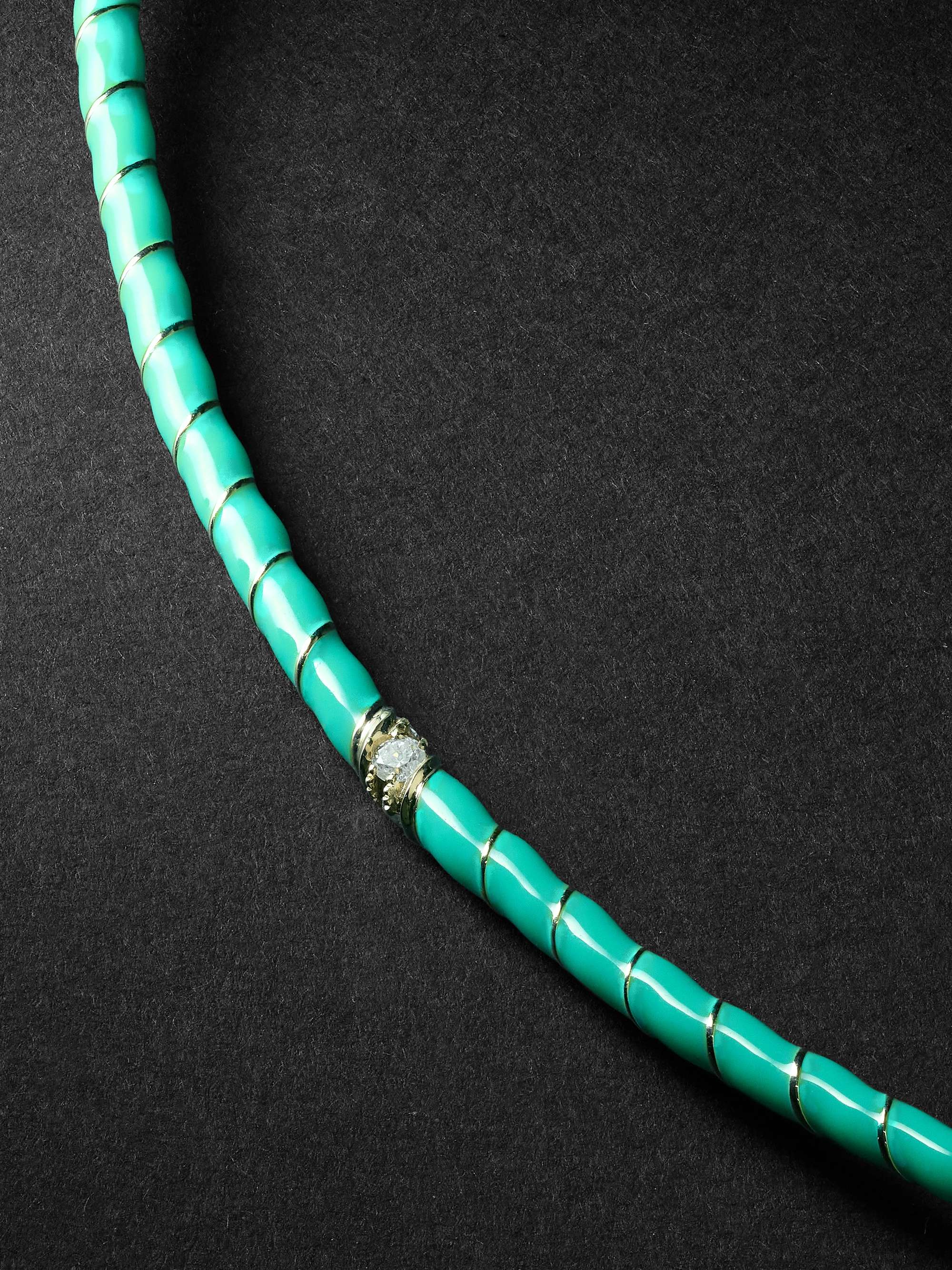 YVONNE LÉON Gold, Enamel and Diamond Necklace