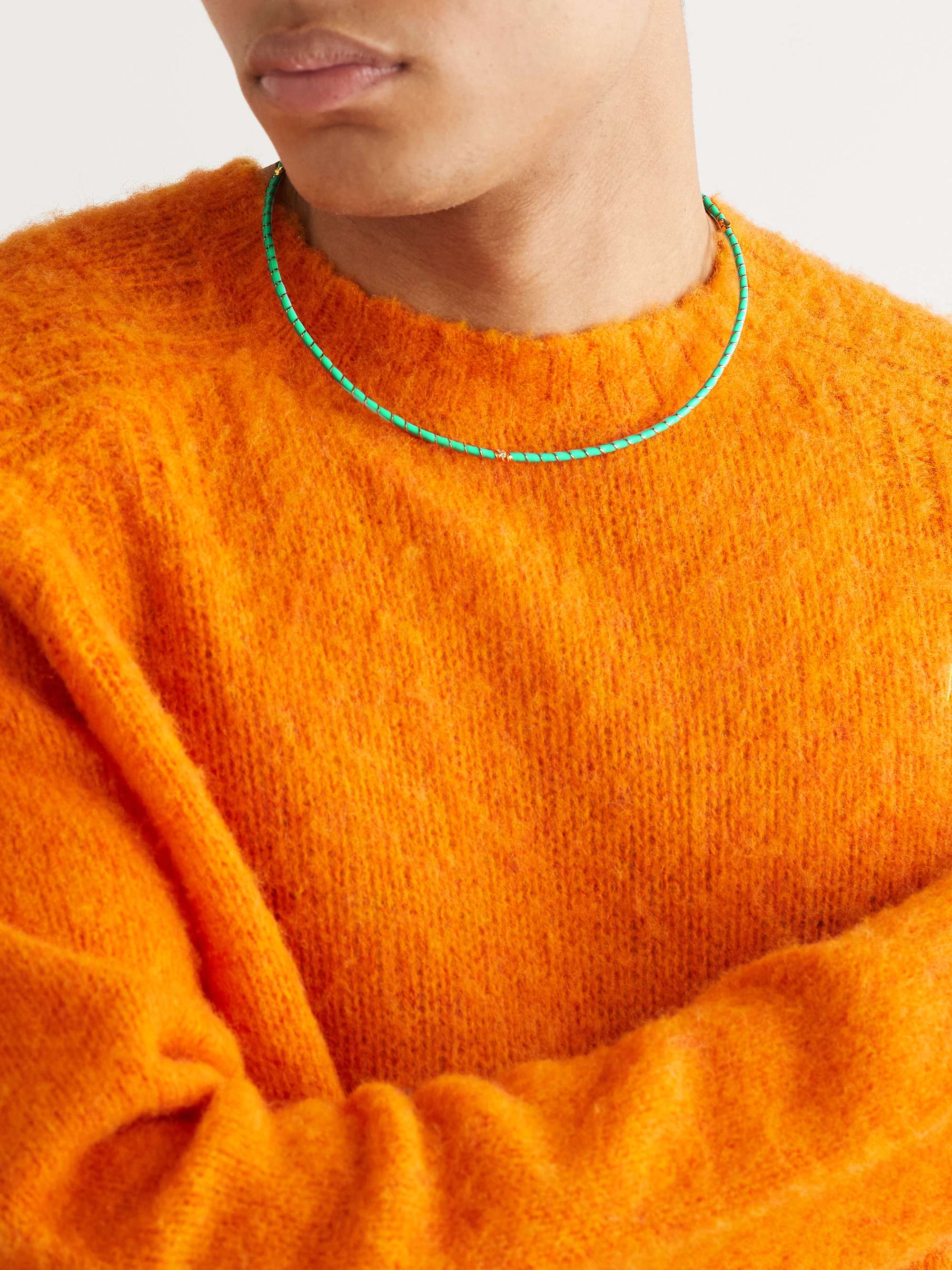YVONNE LÉON Gold, Enamel and Diamond Necklace