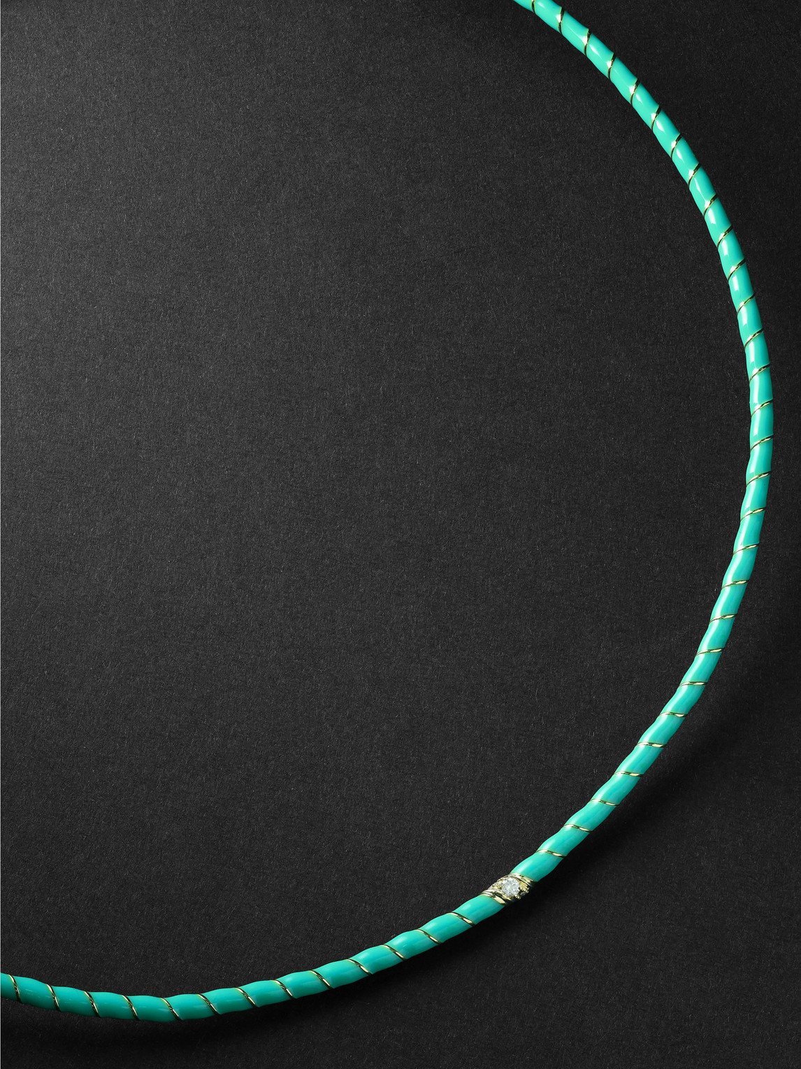 Yvonne Léon Gold, Enamel And Diamond Necklace In Blue